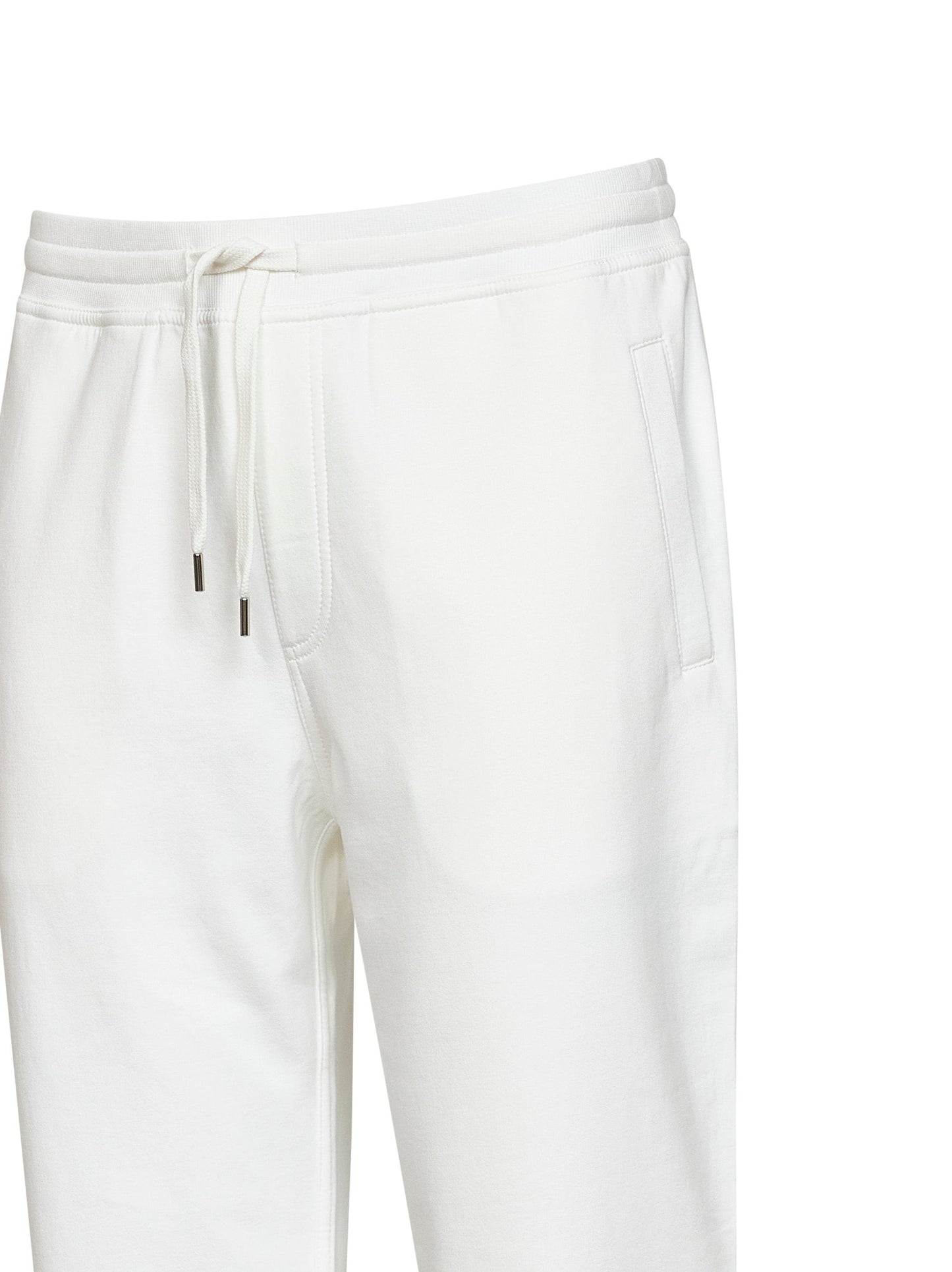 Brunello Cucinelli Men Off-White Techno Cotton Trousers BRUNELLO CUCINELLI