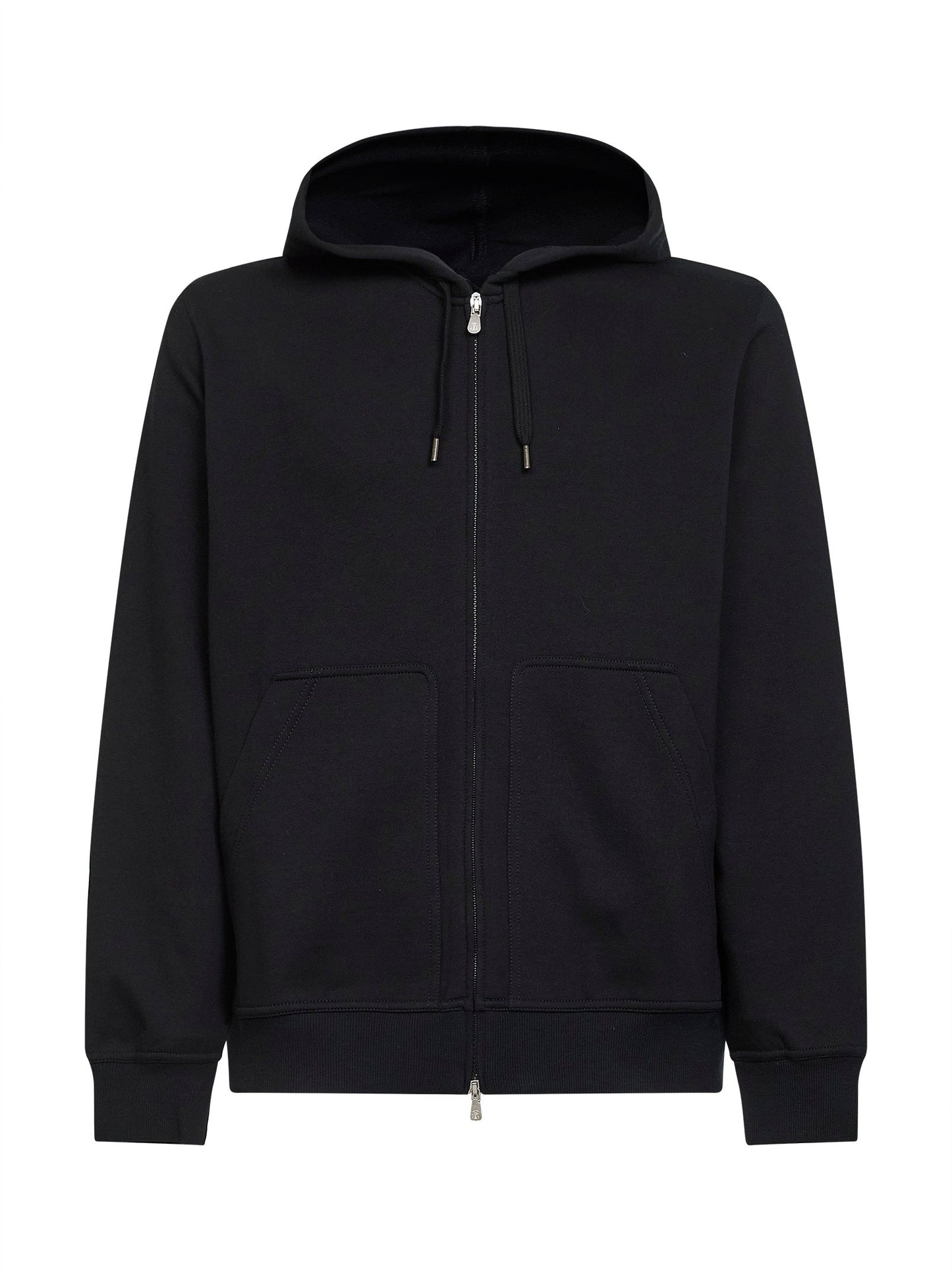 Brunello Cucinelli Men Black Techno Fleece Zip-Up Hoodie BRUNELLO CUCINELLI