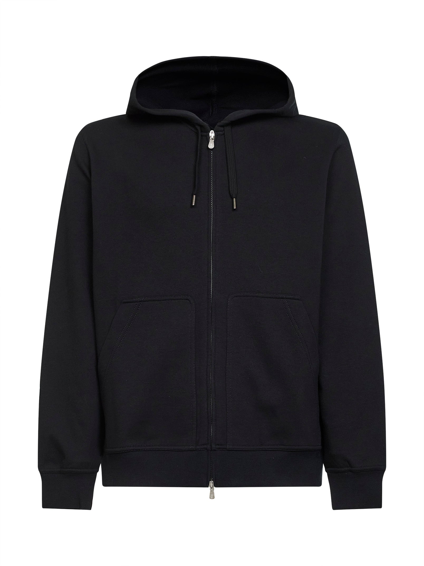 Brunello Cucinelli Men Black Techno Fleece Zip-Up Hoodie BRUNELLO CUCINELLI