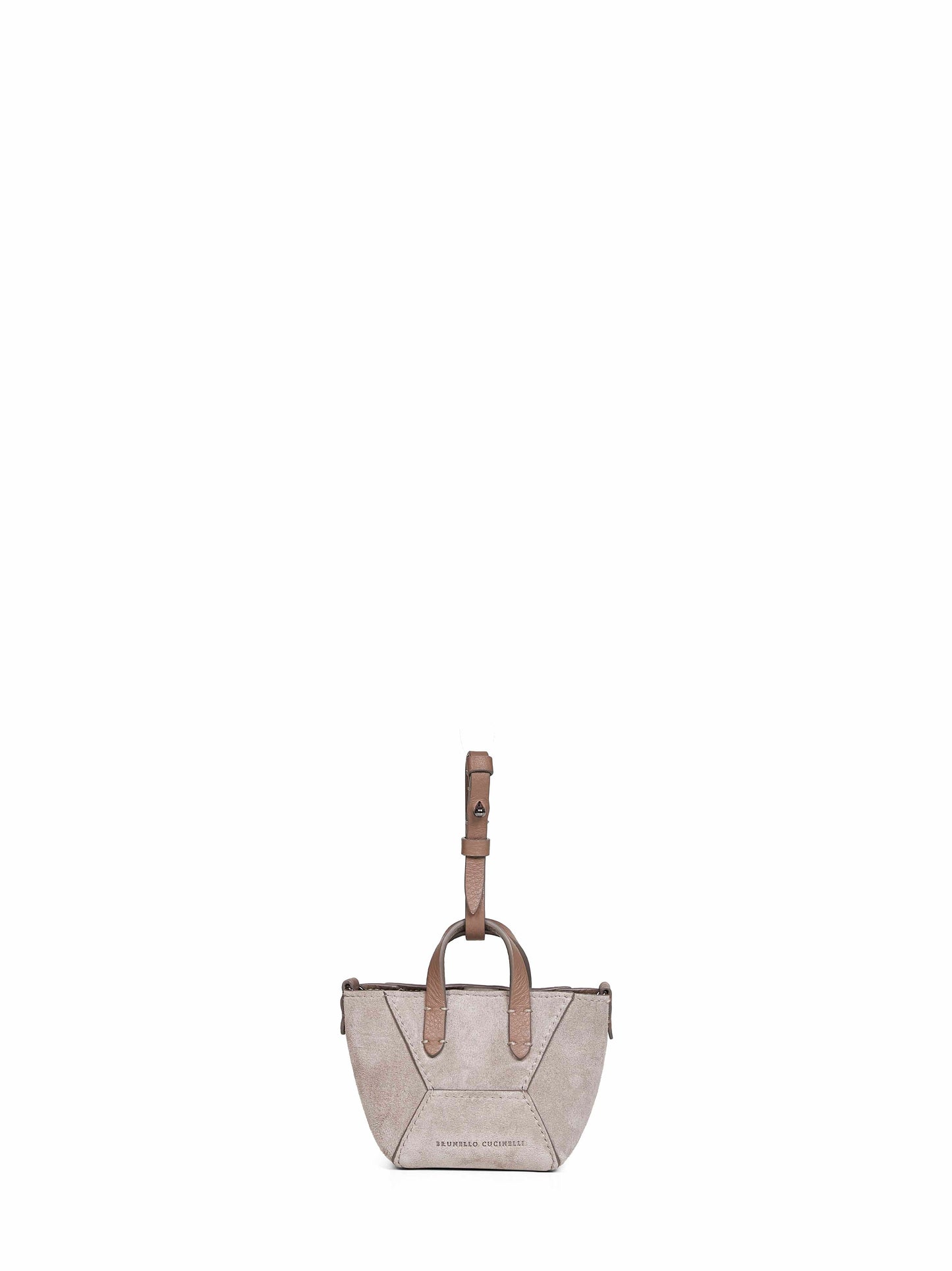 Brunello Cucinelli Women Light Grey Bc Duo Micro Bag With Precious Chain BRUNELLO CUCINELLI