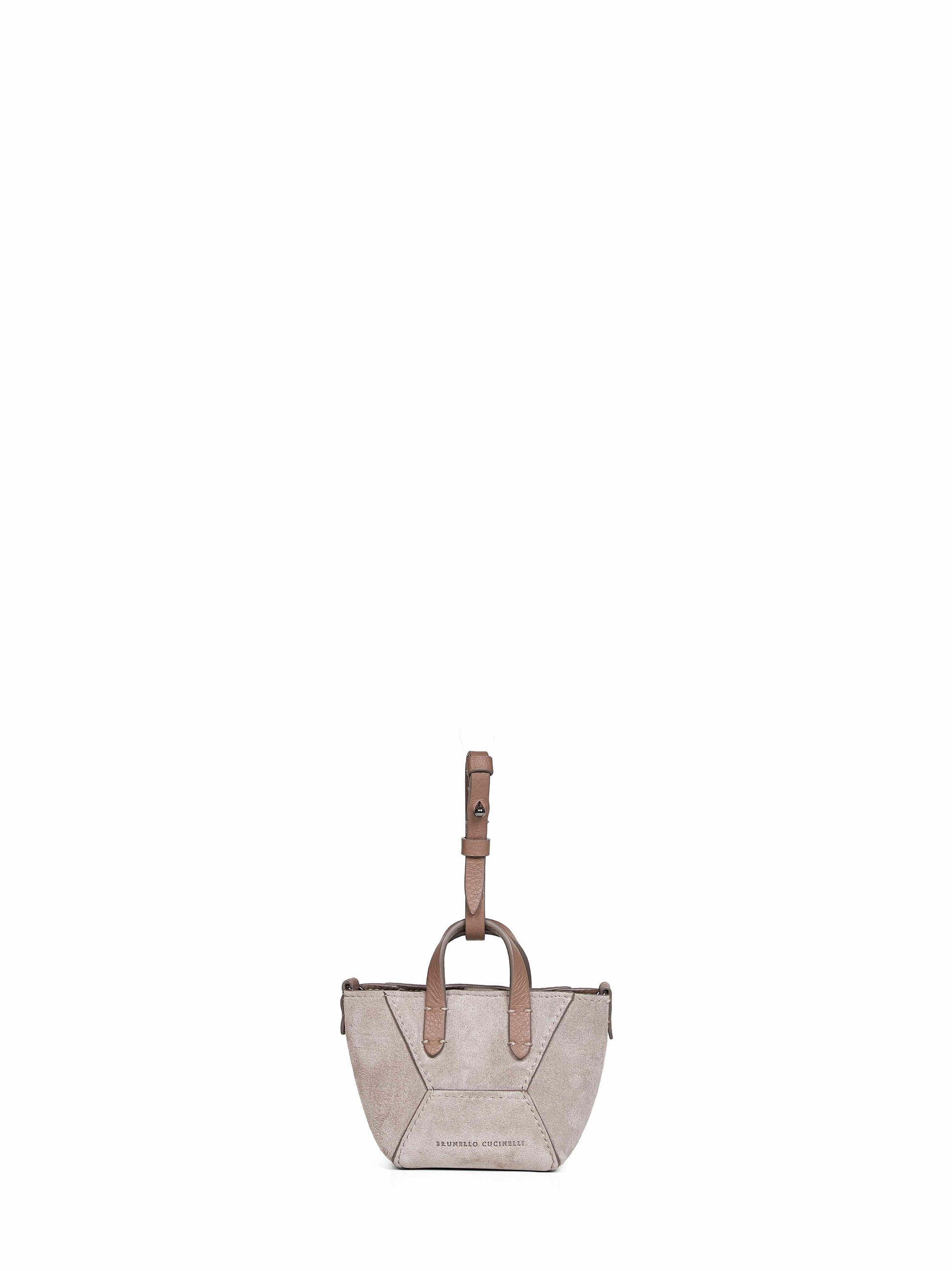 Brunello Cucinelli Women Light Grey Bc Duo Micro Bag With Precious Chain BRUNELLO CUCINELLI