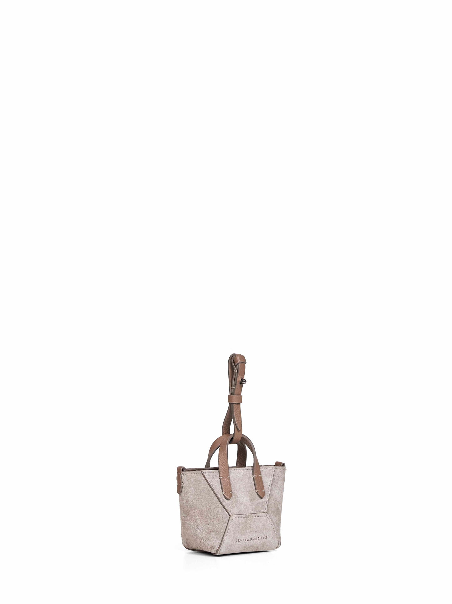 Brunello Cucinelli Women Light Grey Bc Duo Micro Bag With Precious Chain BRUNELLO CUCINELLI
