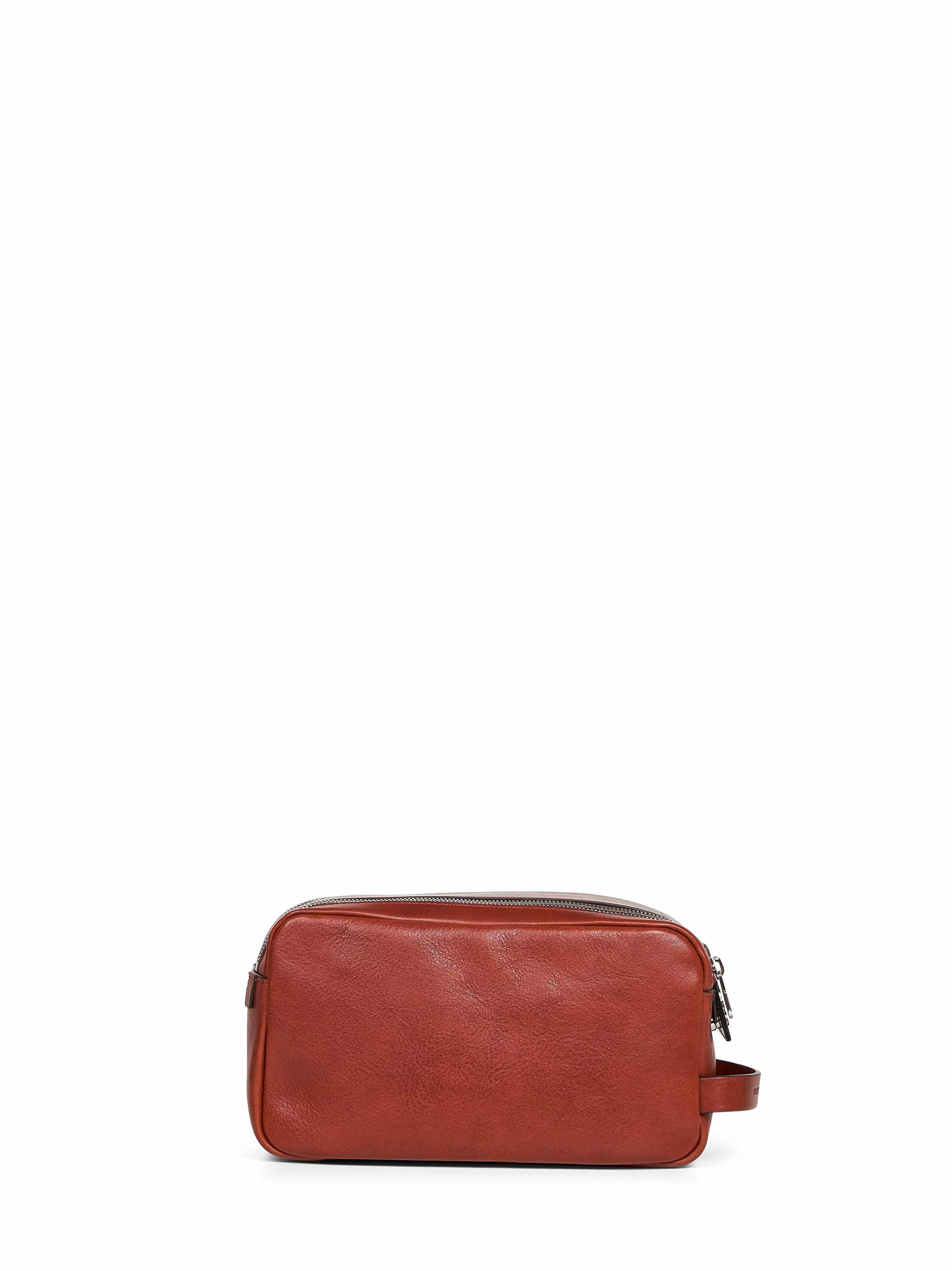 Brunello Cucinelli Men Cognac Cowhide Beauty Case BRUNELLO CUCINELLI