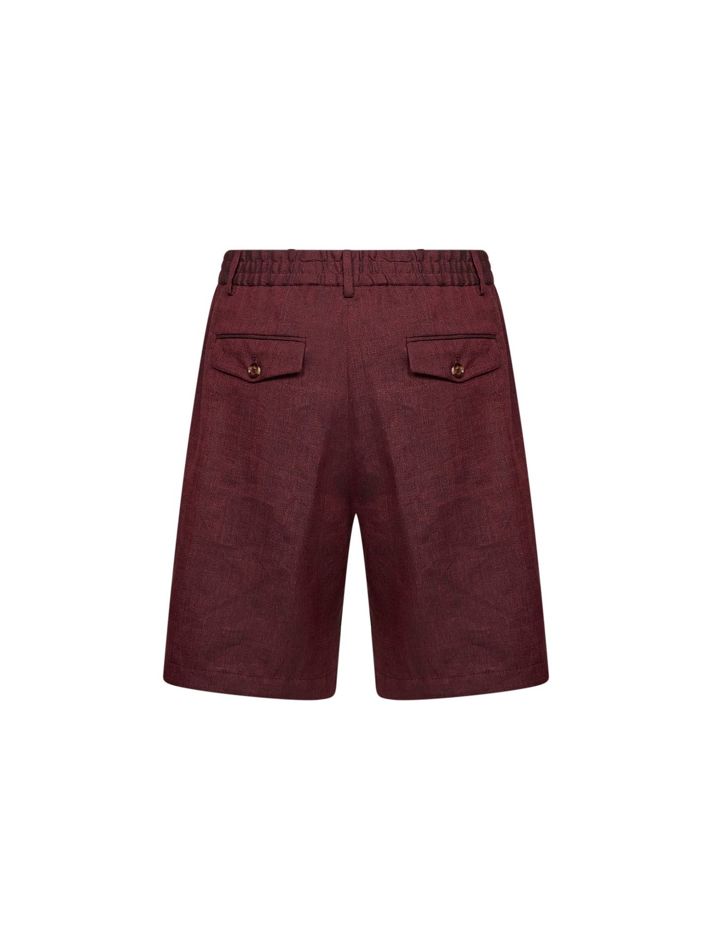 Brunello Cucinelli Men Cherry Chevron Linen And Virgin Wool Bermuda Shorts BRUNELLO CUCINELLI