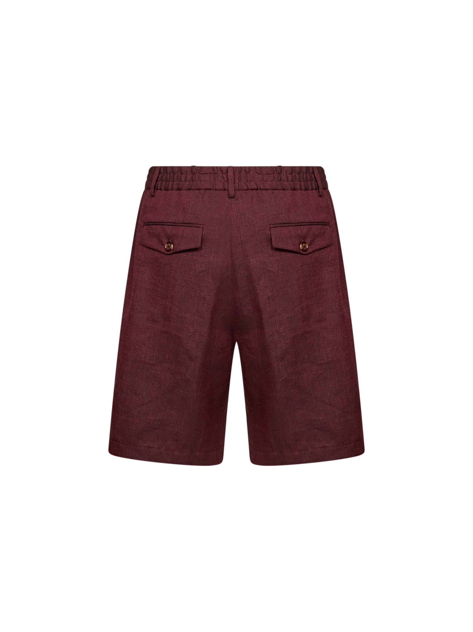 Brunello Cucinelli Men Cherry Chevron Linen And Virgin Wool Bermuda Shorts BRUNELLO CUCINELLI