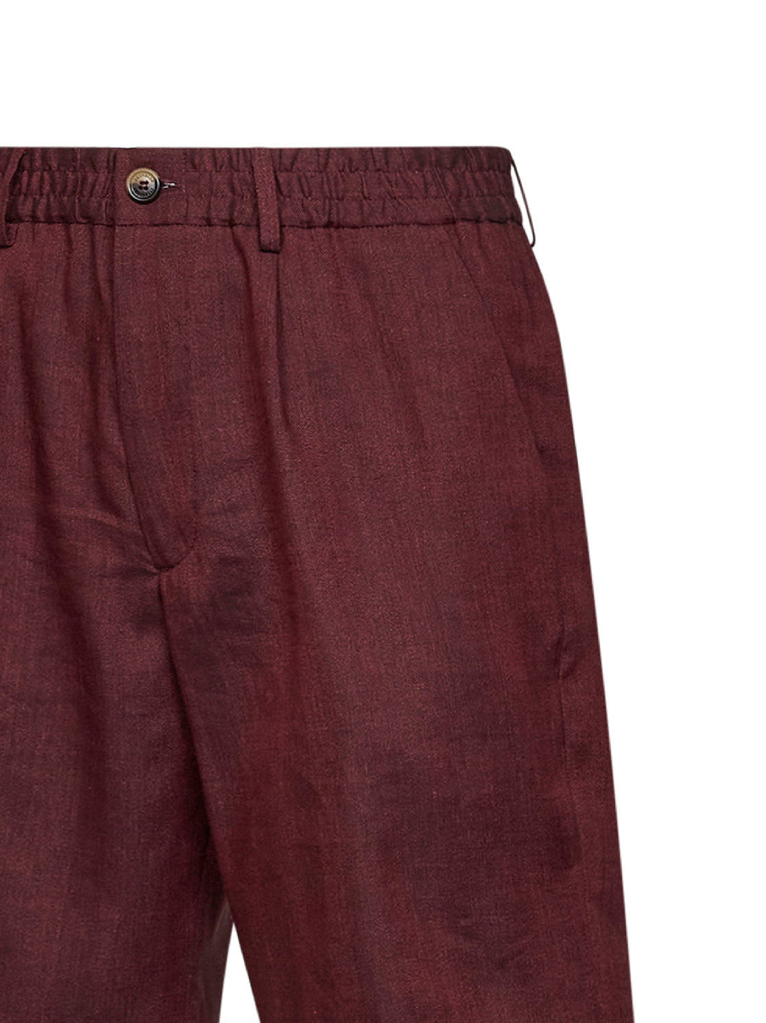 Brunello Cucinelli Men Cherry Chevron Linen And Virgin Wool Bermuda Shorts BRUNELLO CUCINELLI