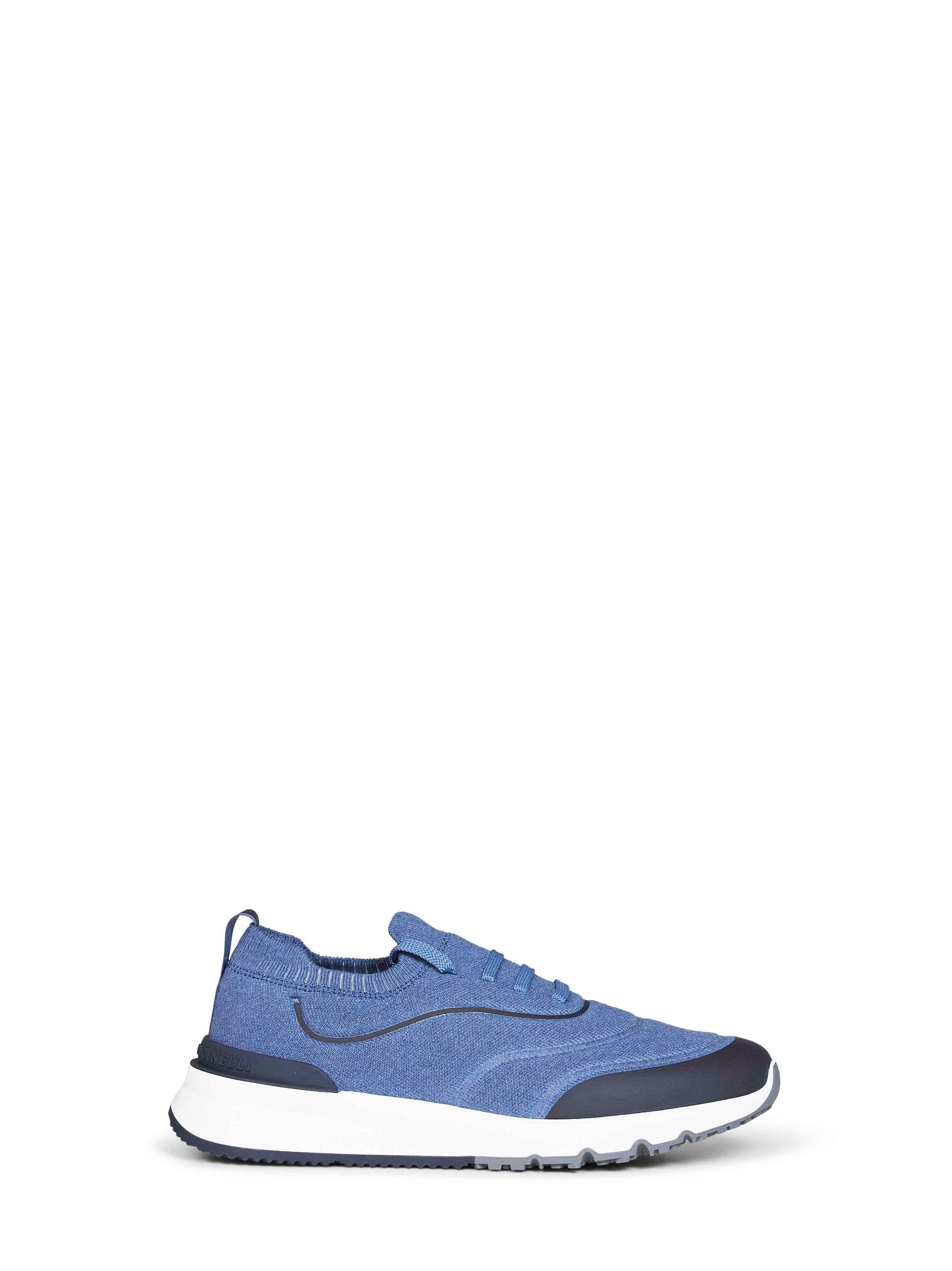 Brunello Cucinelli Men Denim Techno Cotton Knit Runners BRUNELLO CUCINELLI