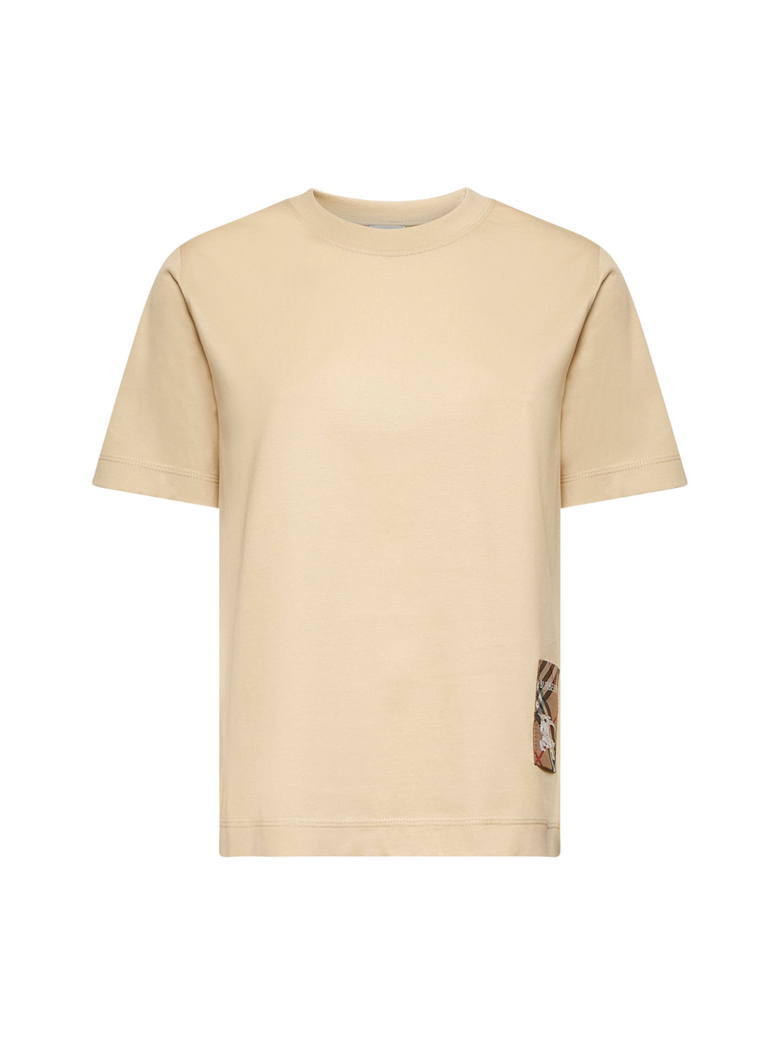 Burberry Women Cream Cotton T-Shirt BURBERRY