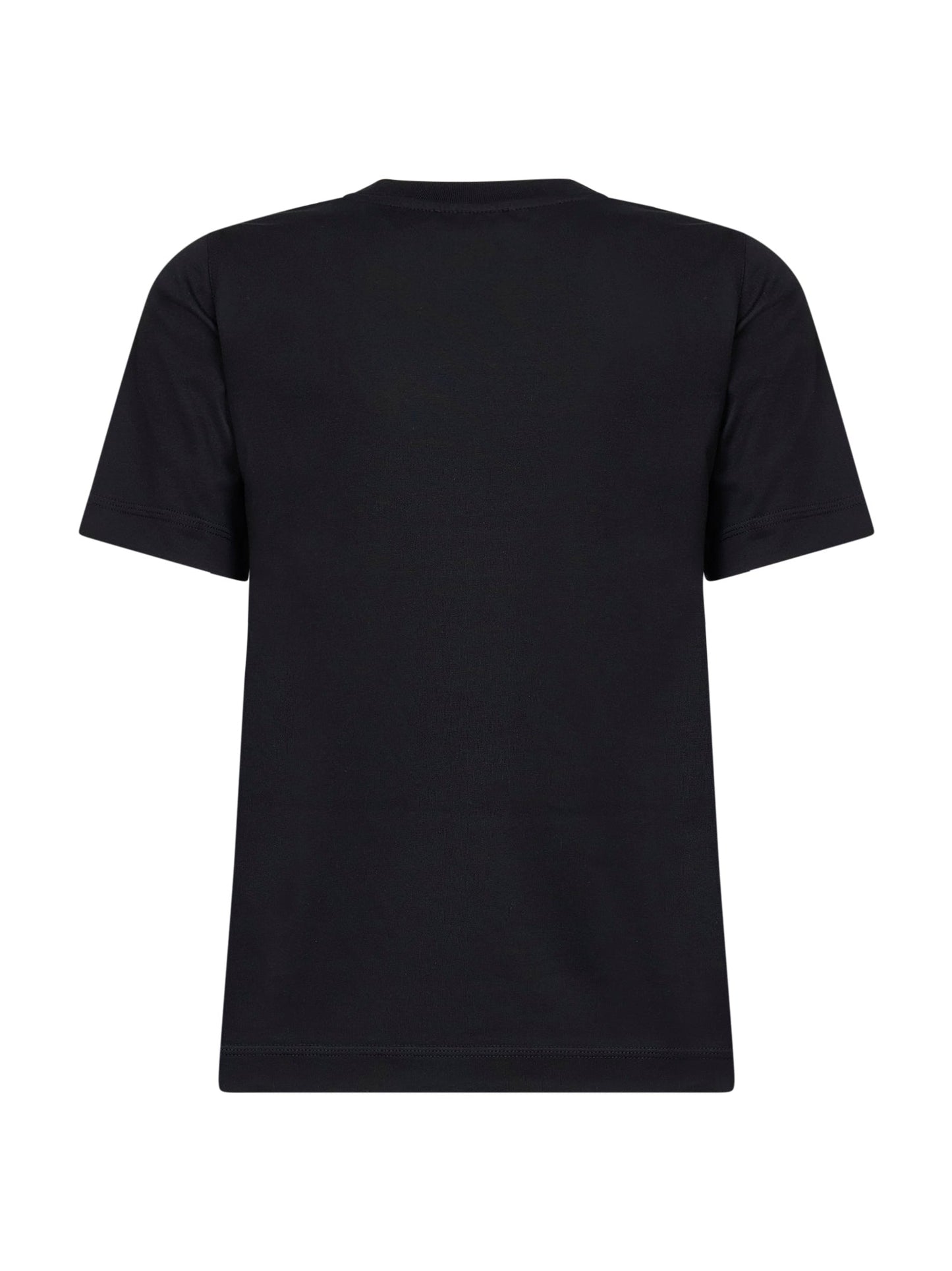 Burberry Women Black Cotton Check Patch T-Shirt BURBERRY