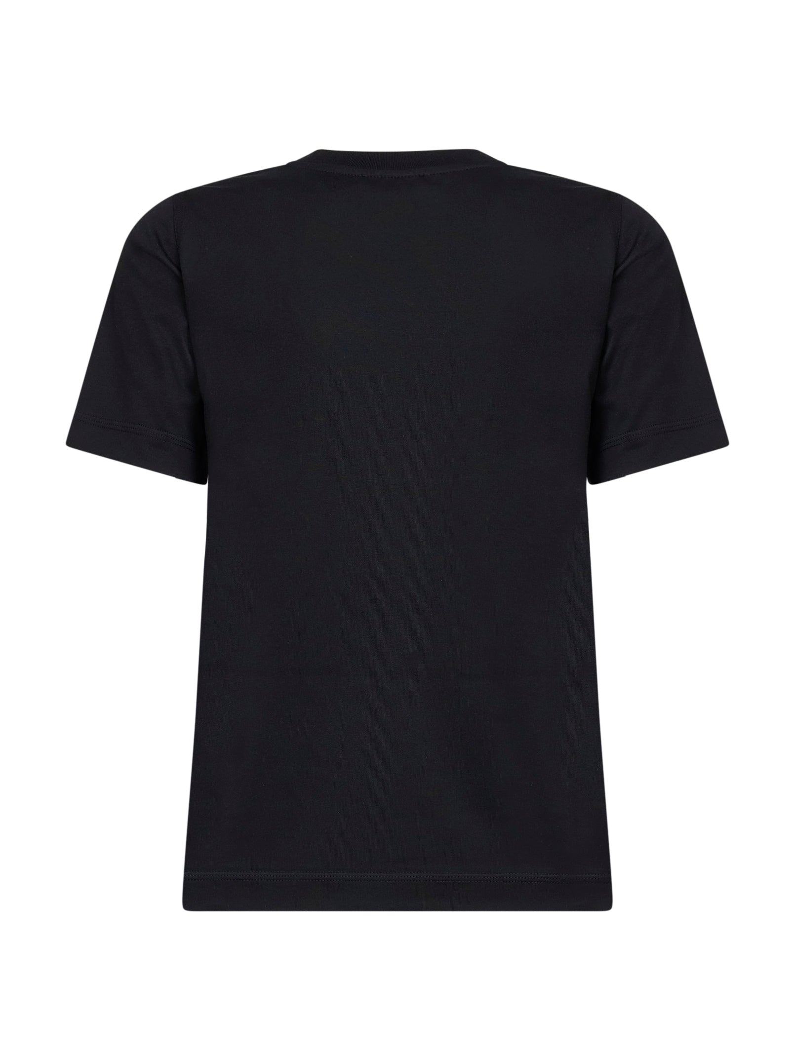 Burberry Women Black Cotton Check Patch T-Shirt BURBERRY