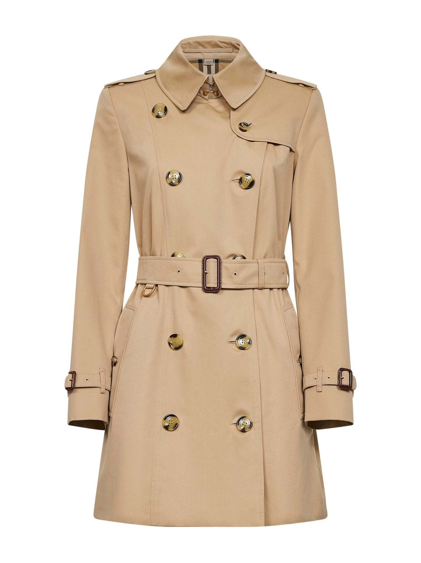 Burberry Women Honey Beige Mid-Length Kensington Heritage Trench Coat BURBERRY