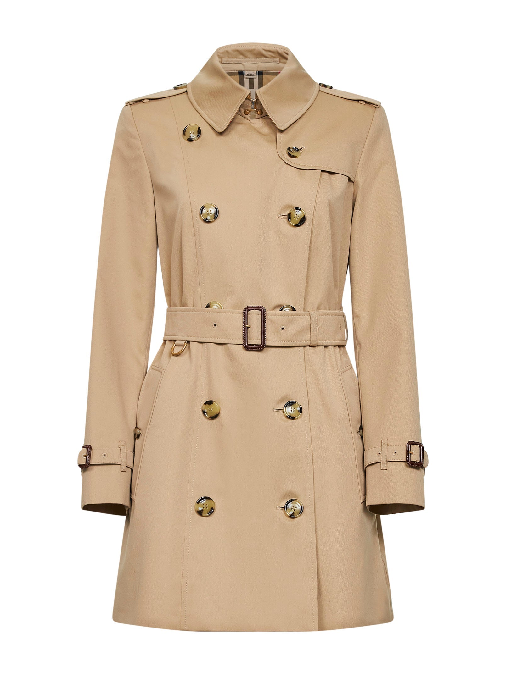 Burberry Women Honey Beige Mid-Length Kensington Heritage Trench Coat BURBERRY
