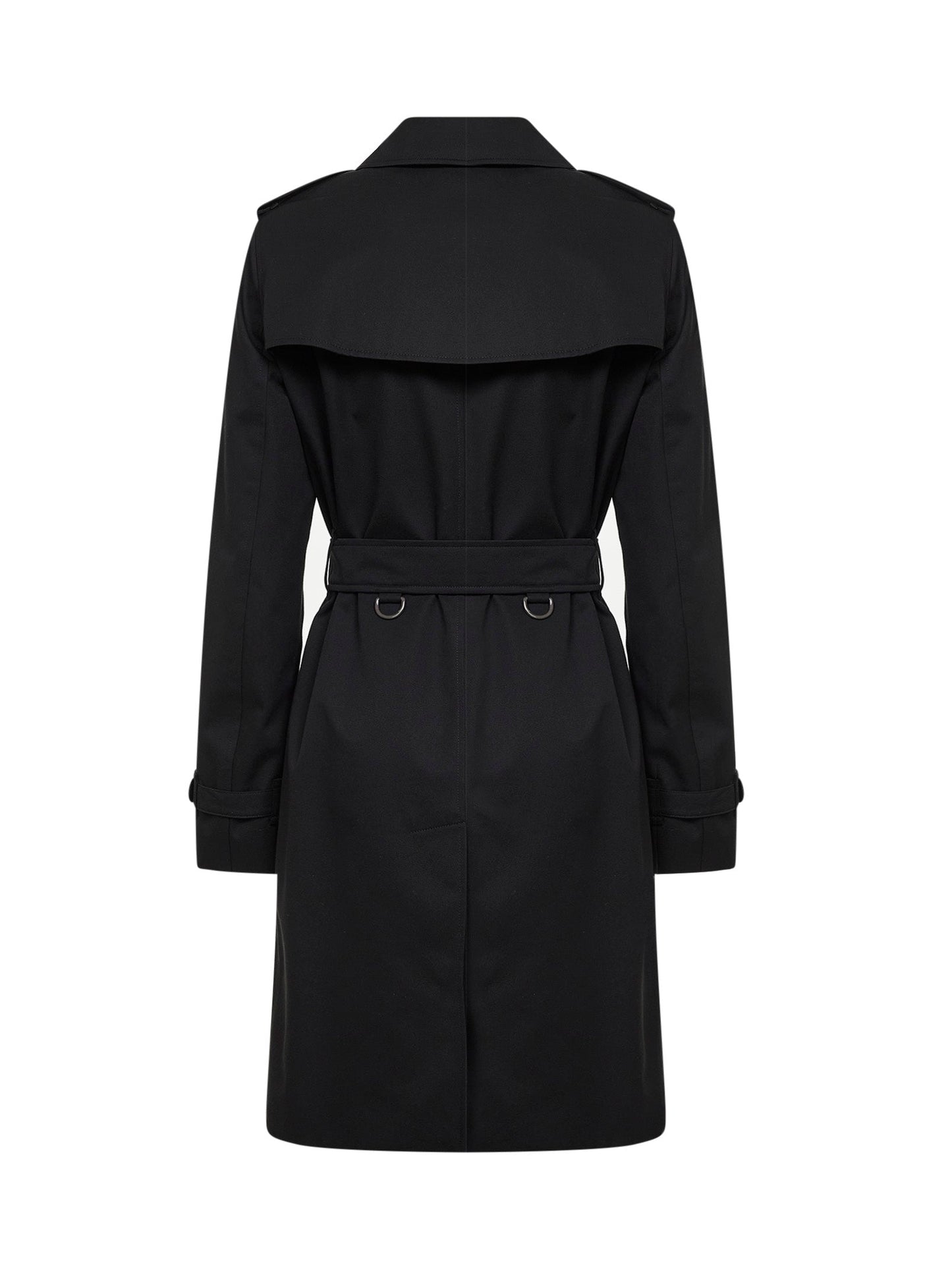 Burberry Women Black Mid-Length Kensington Heritage Trench Coat BURBERRY
