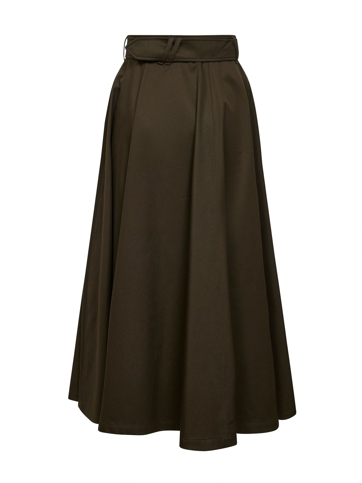 Burberry Women Juniper Green Gabardine Midi Trench Skirt BURBERRY