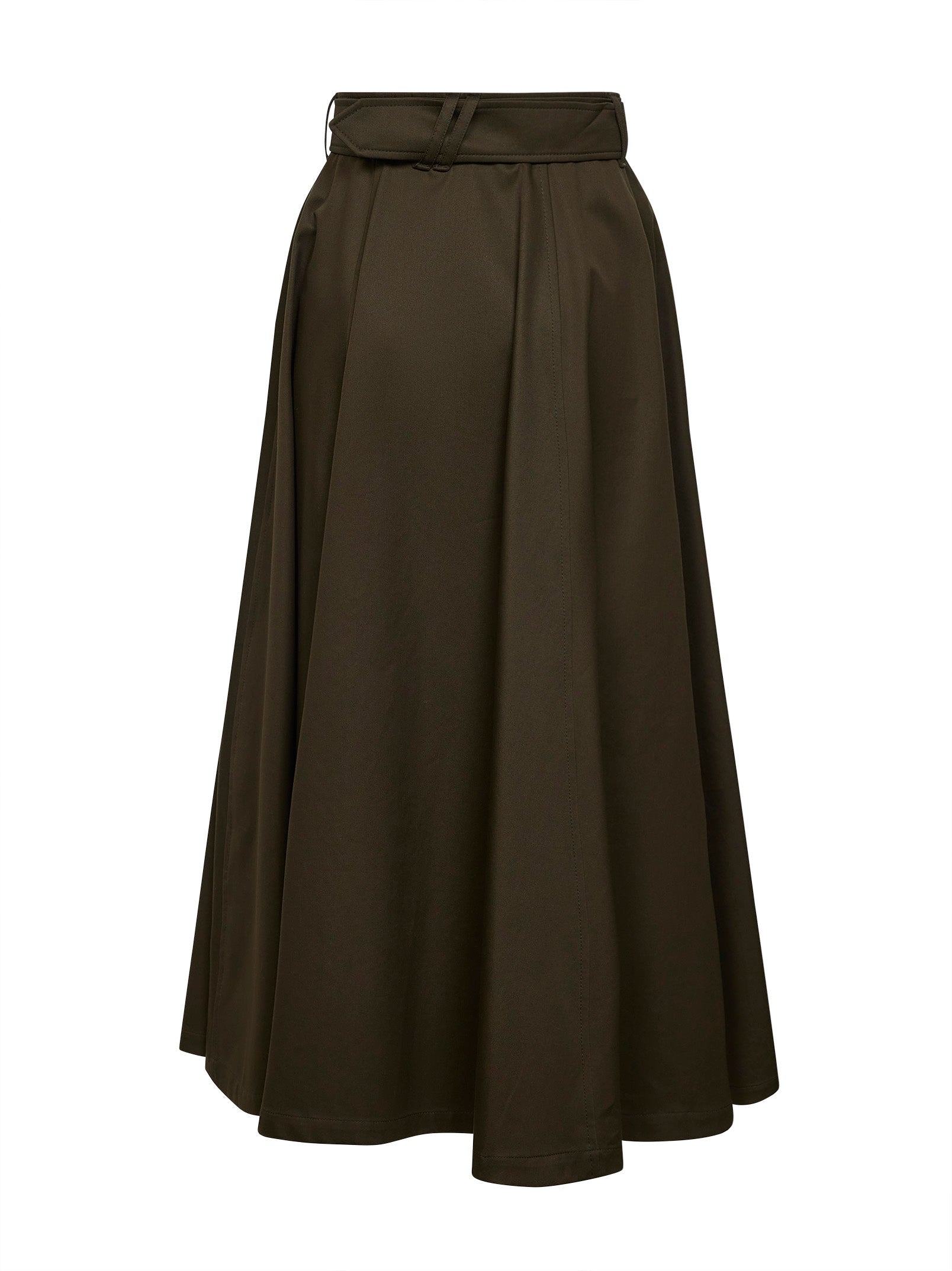 Burberry Women Juniper Green Gabardine Midi Trench Skirt BURBERRY