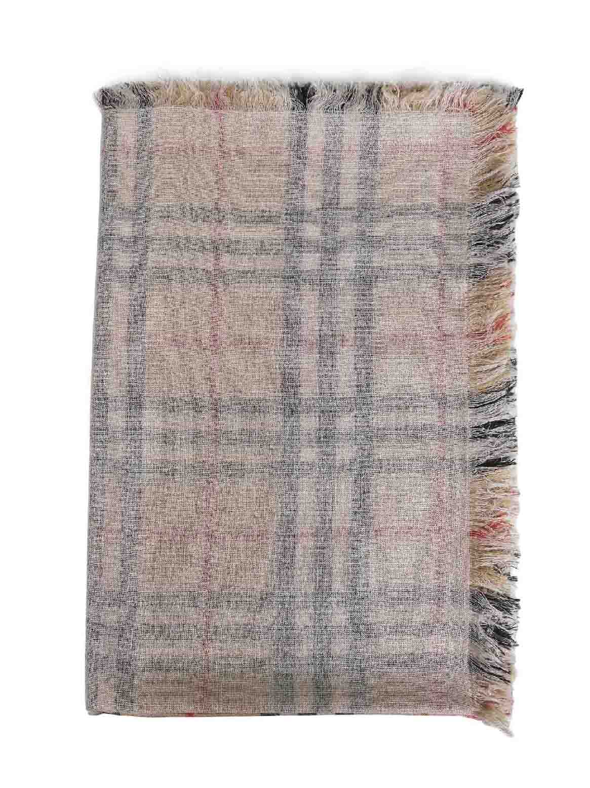 Burberry Women Archive Beige Check Silk And Wool Scarf BURBERRY