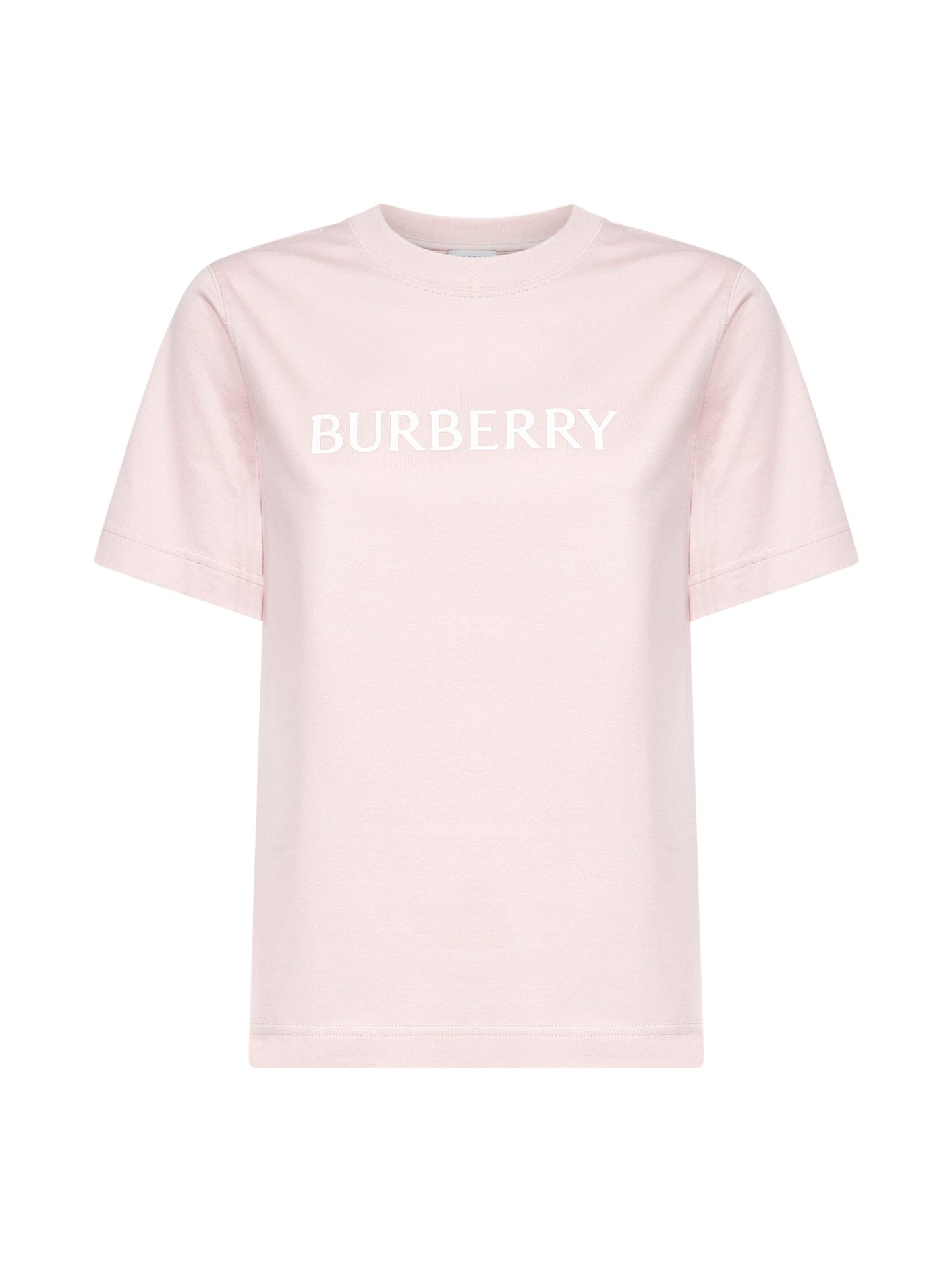 Burberry Women Bouquet Pink Cotton Logo T-Shirt BURBERRY