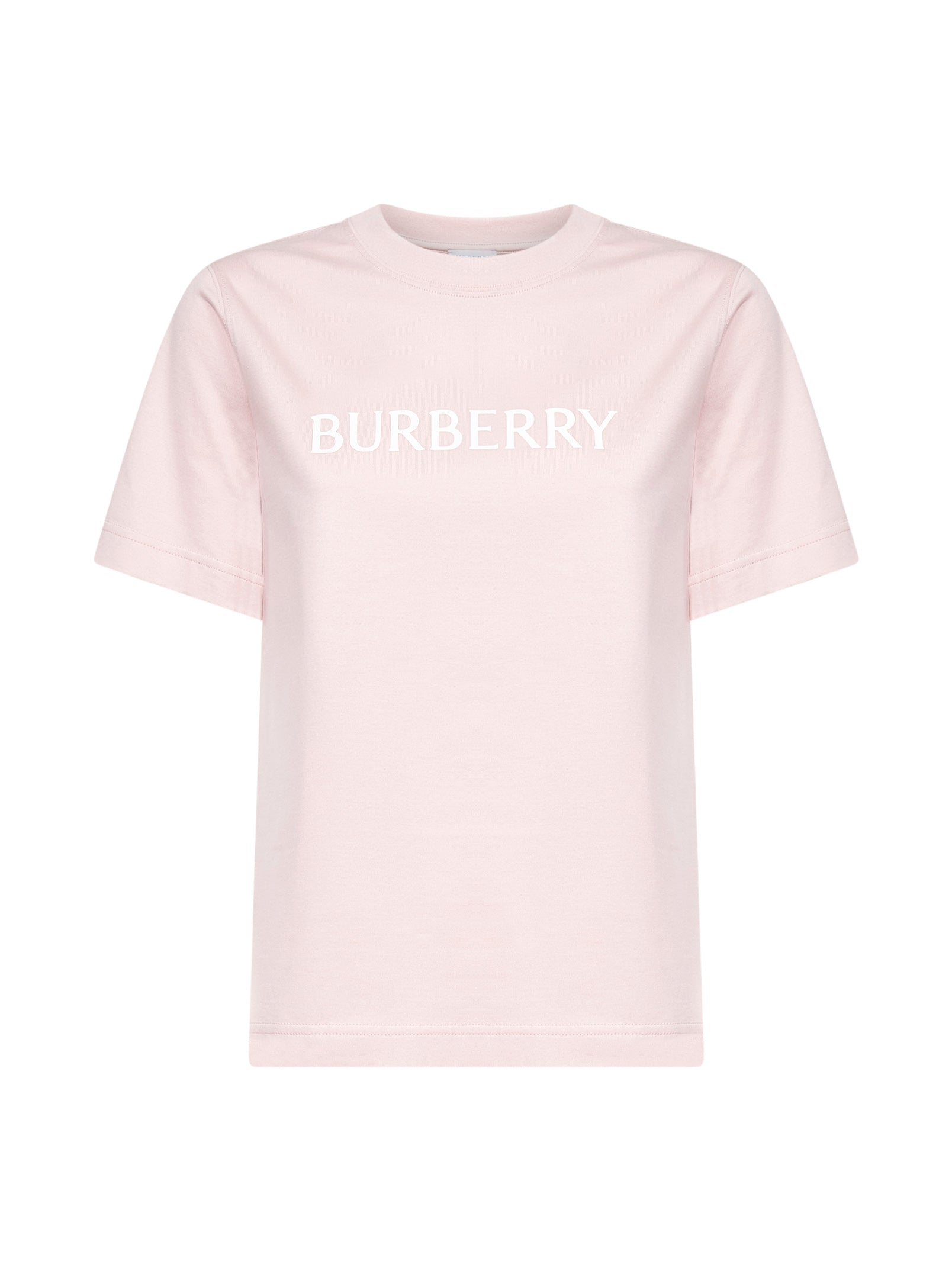 Burberry Women Bouquet Pink Cotton Logo T-Shirt BURBERRY