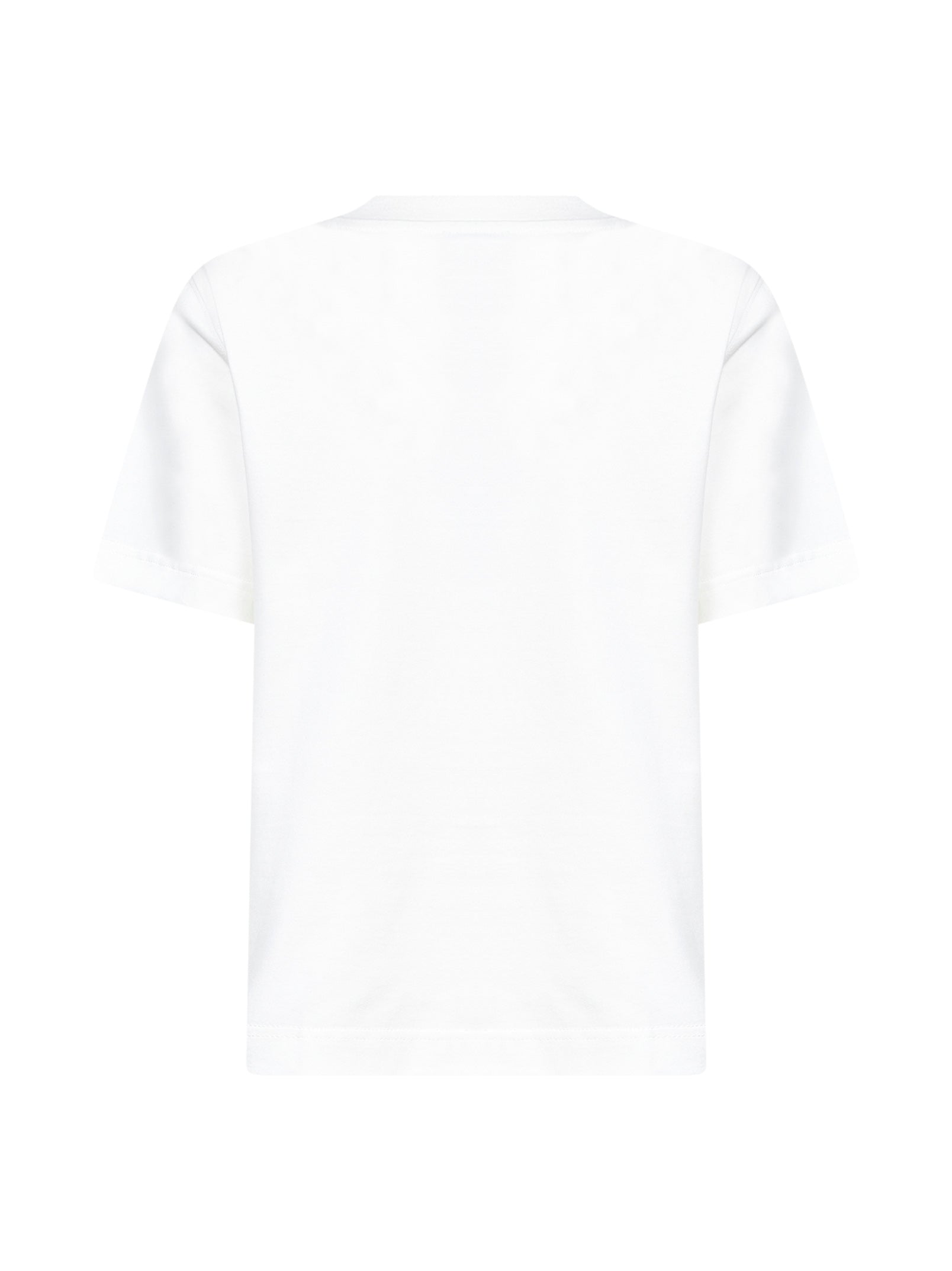 Burberry Women Chalk White Cotton Logo T-Shirt BURBERRY