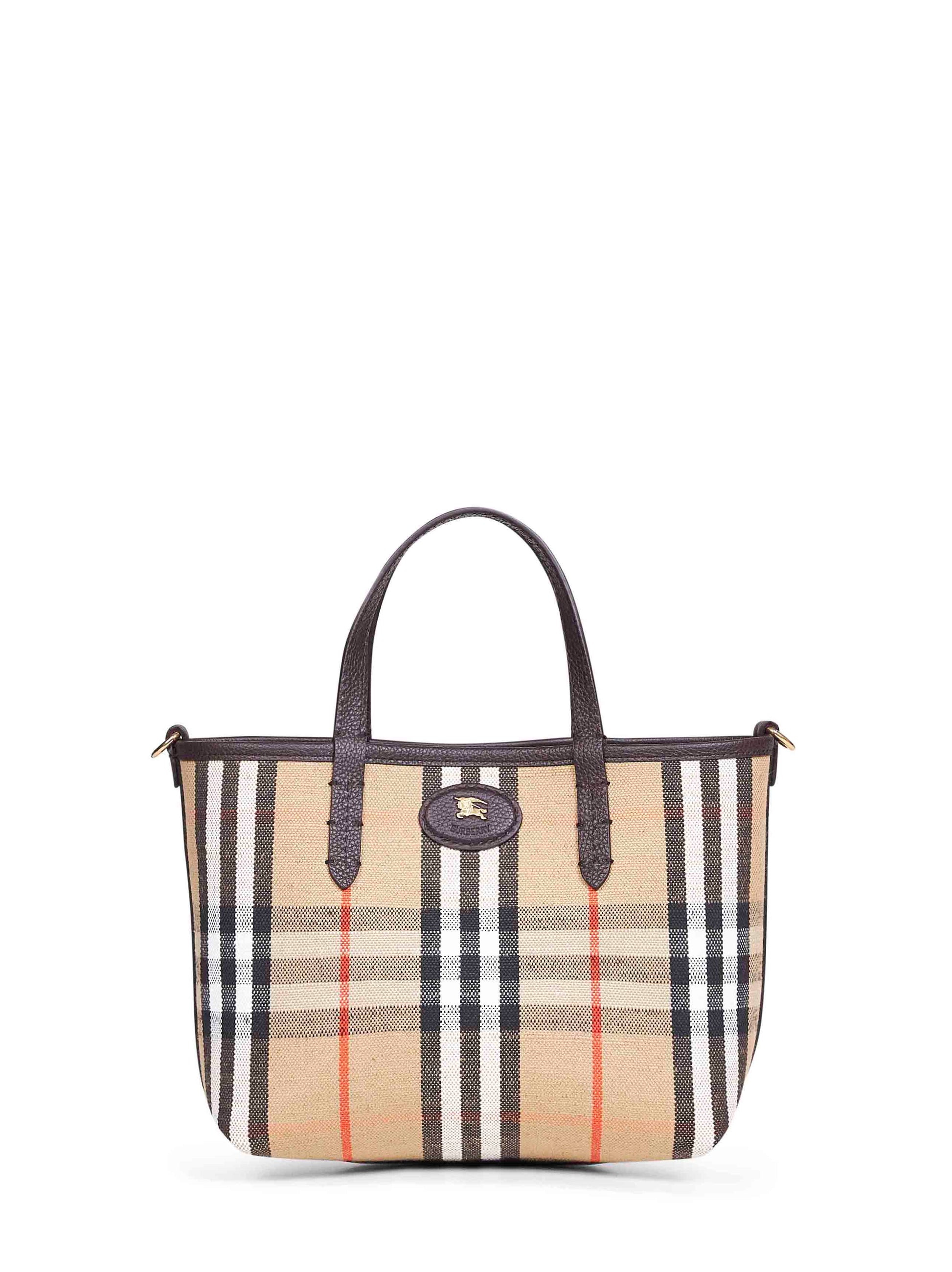 Burberry Women Brown And Beige Bloomsbury Mini Reversible Tote Bag BURBERRY