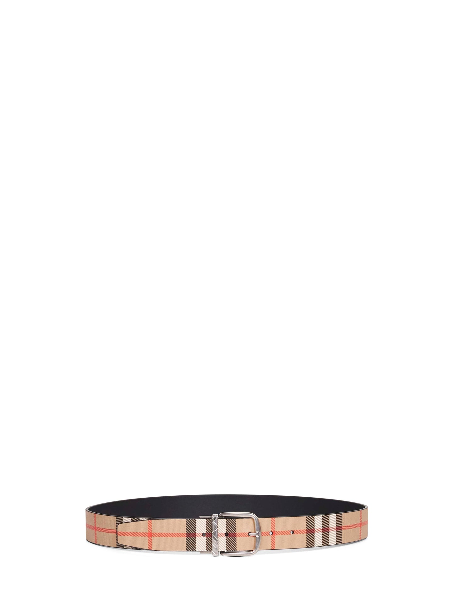 Burberry Men Reversible Belt With Check Buckle BURBERRY