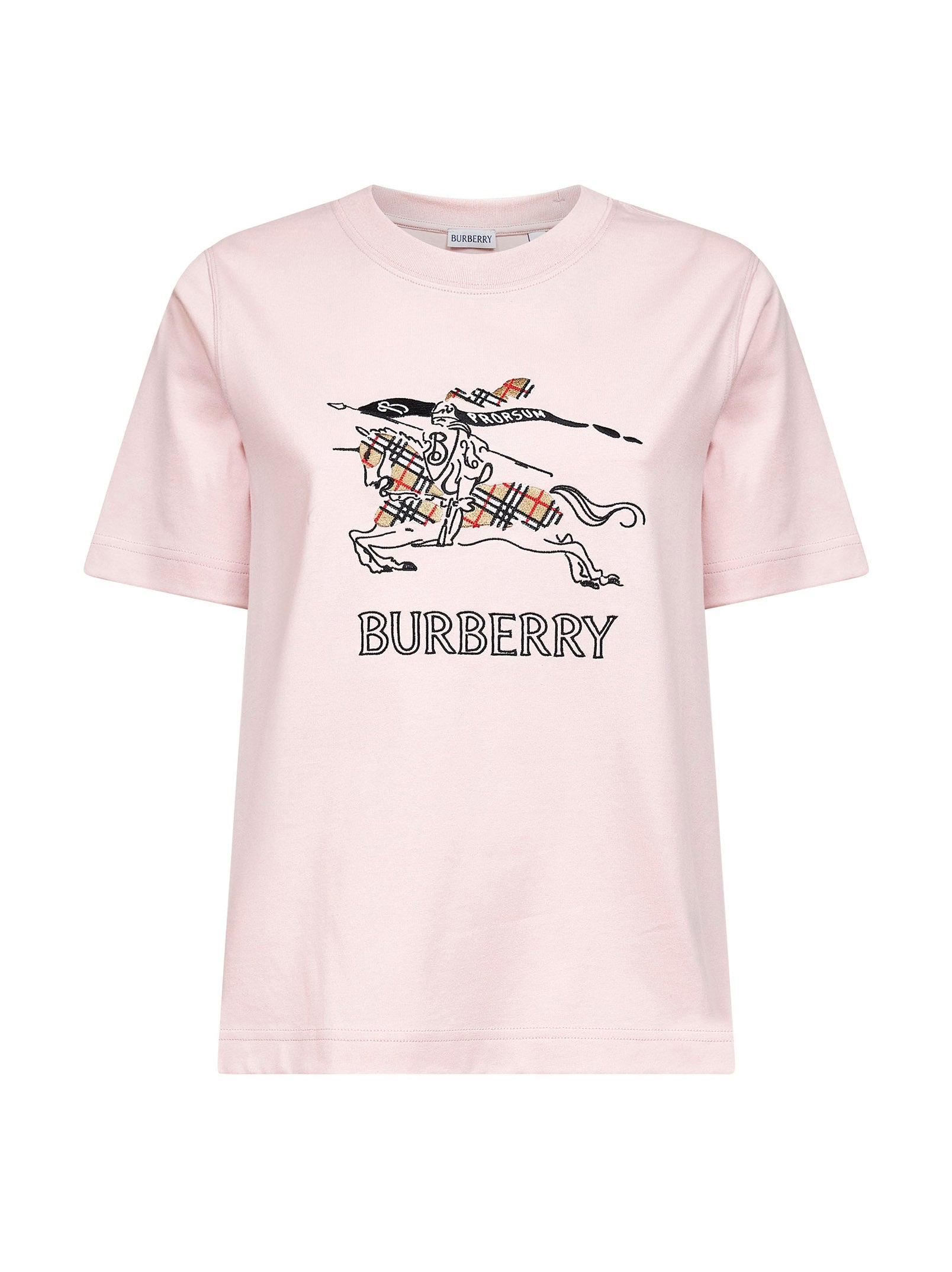 Burberry Women Pink Cotton Ekd Sketch T-Shirt BURBERRY