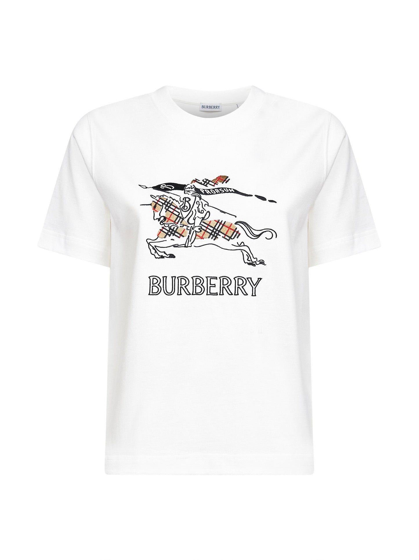 Burberry Women Chalk Cotton Ekd Sketch T-Shirt BURBERRY