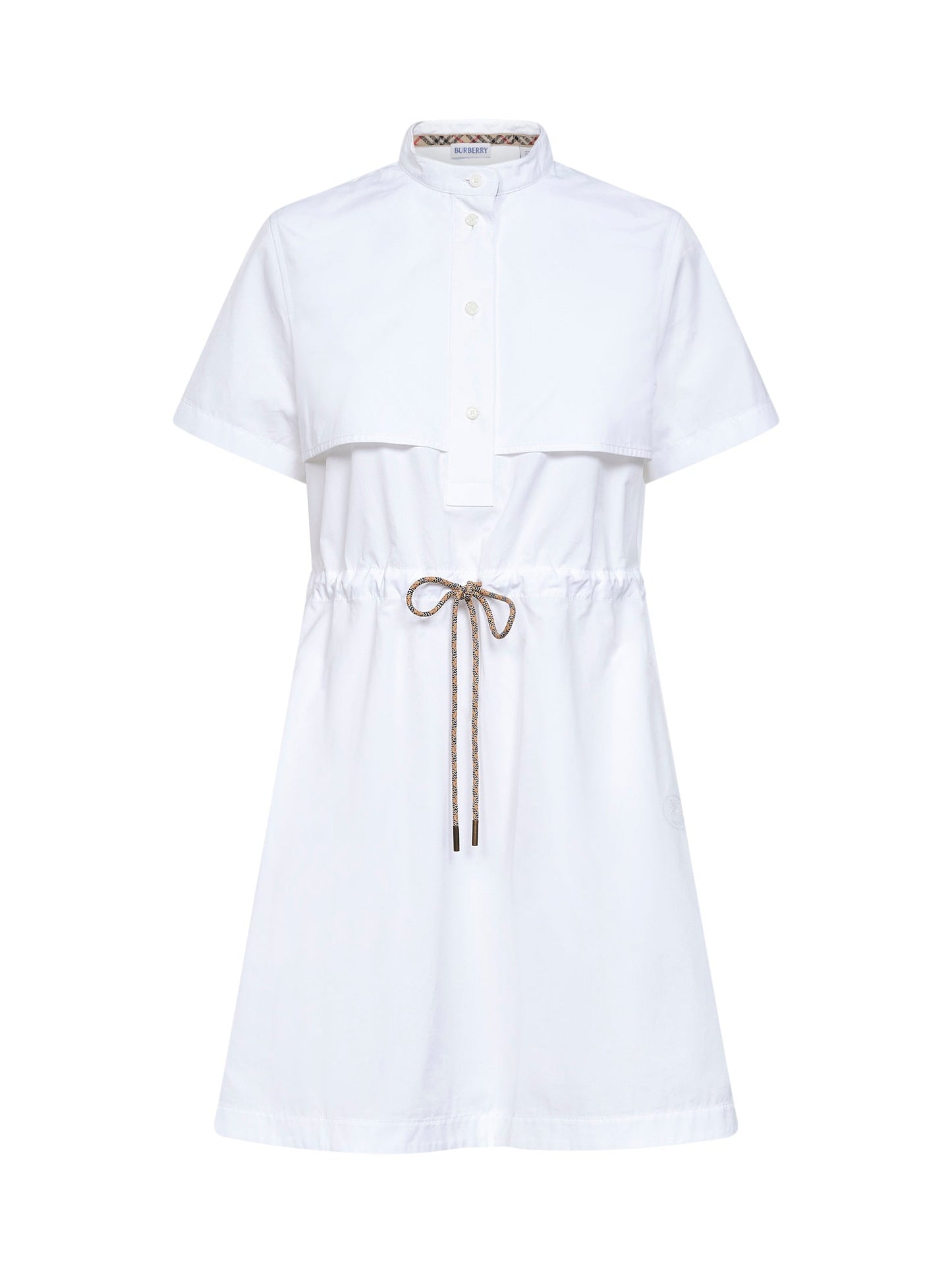 Burberry Women Optical White Cotton Poplin Short Dress BURBERRY