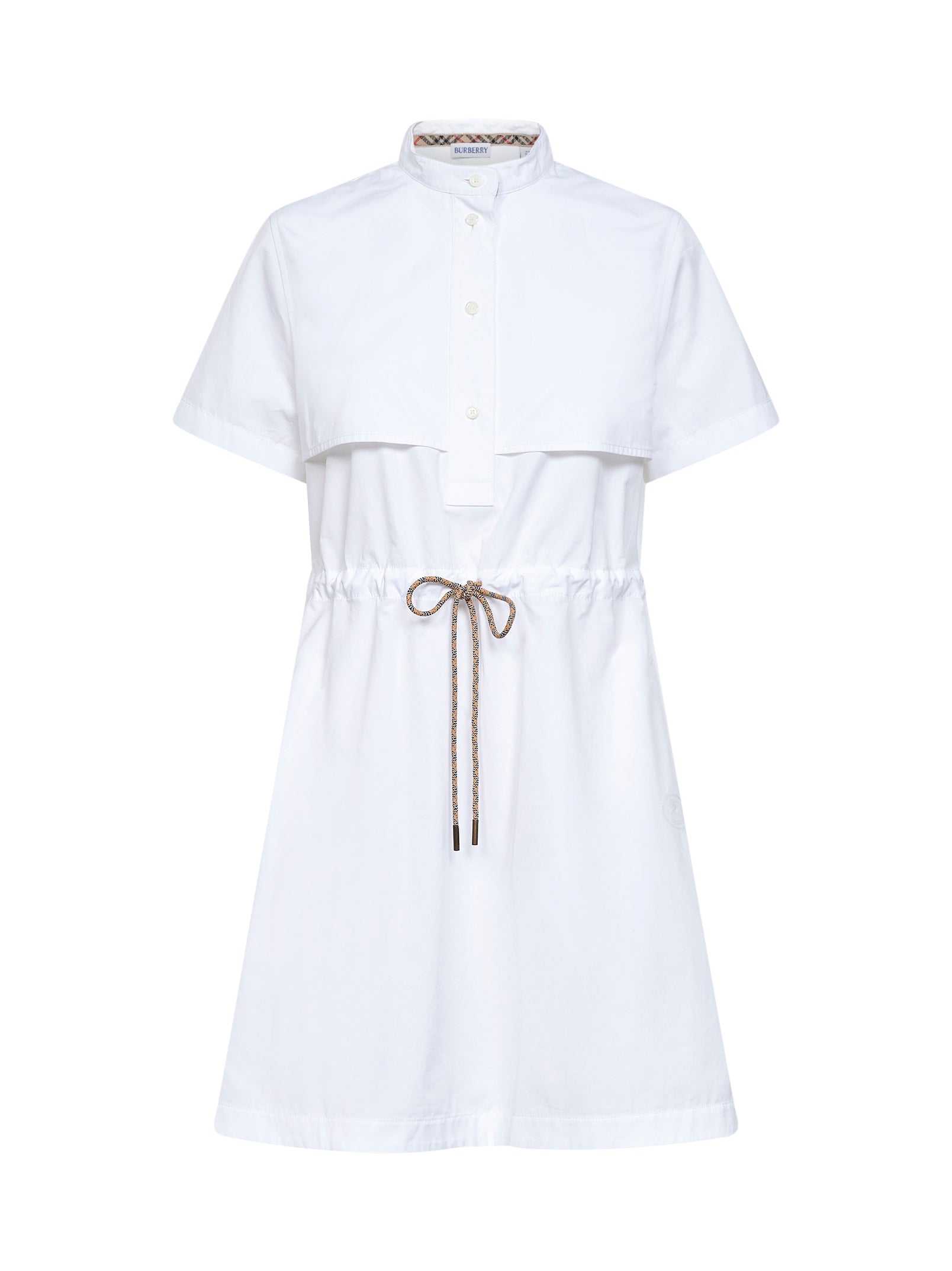 Burberry Women Optical White Cotton Poplin Short Dress BURBERRY
