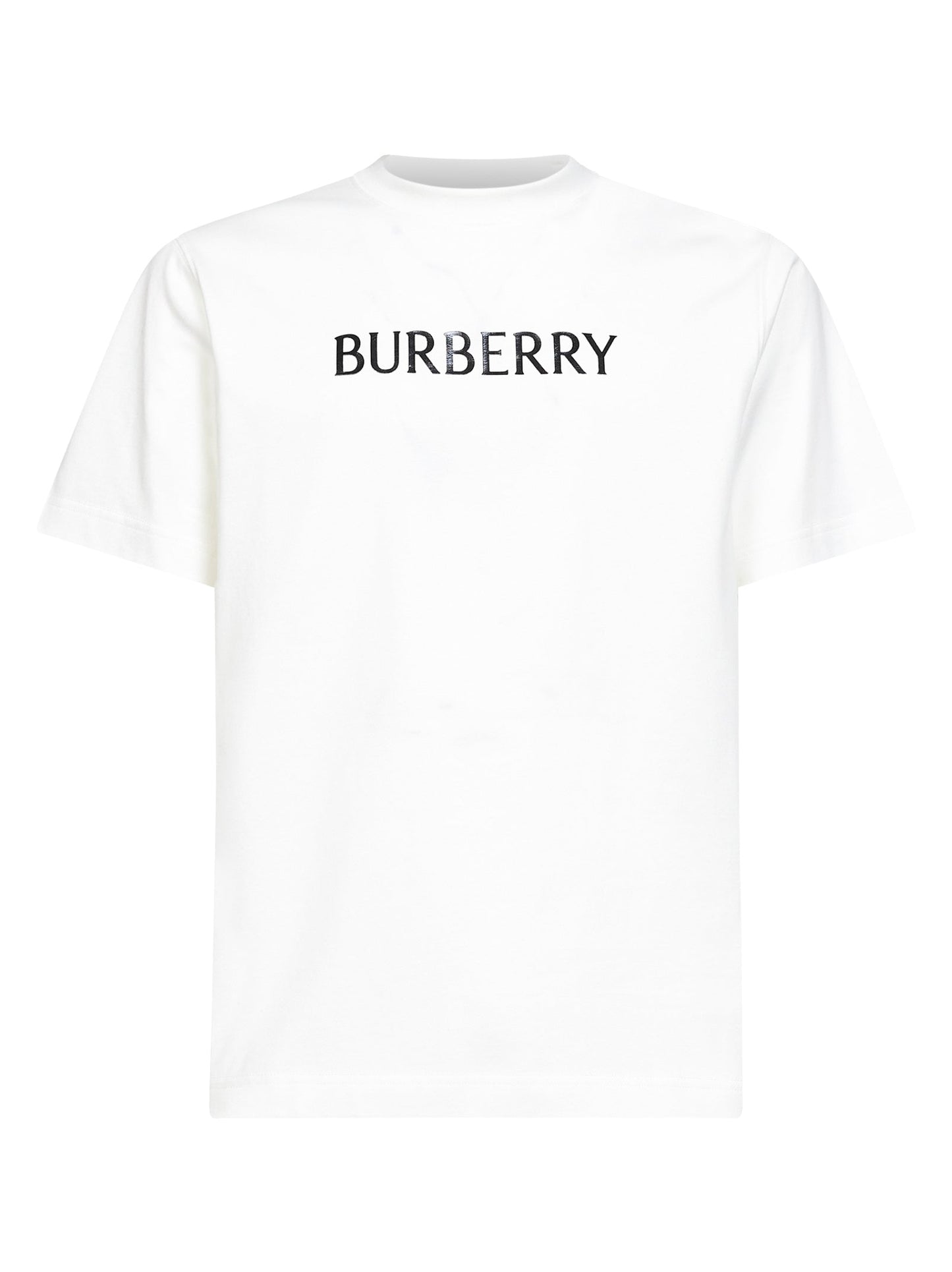 Burberry Men Chalk White Cotton Logo T-Shirt BURBERRY
