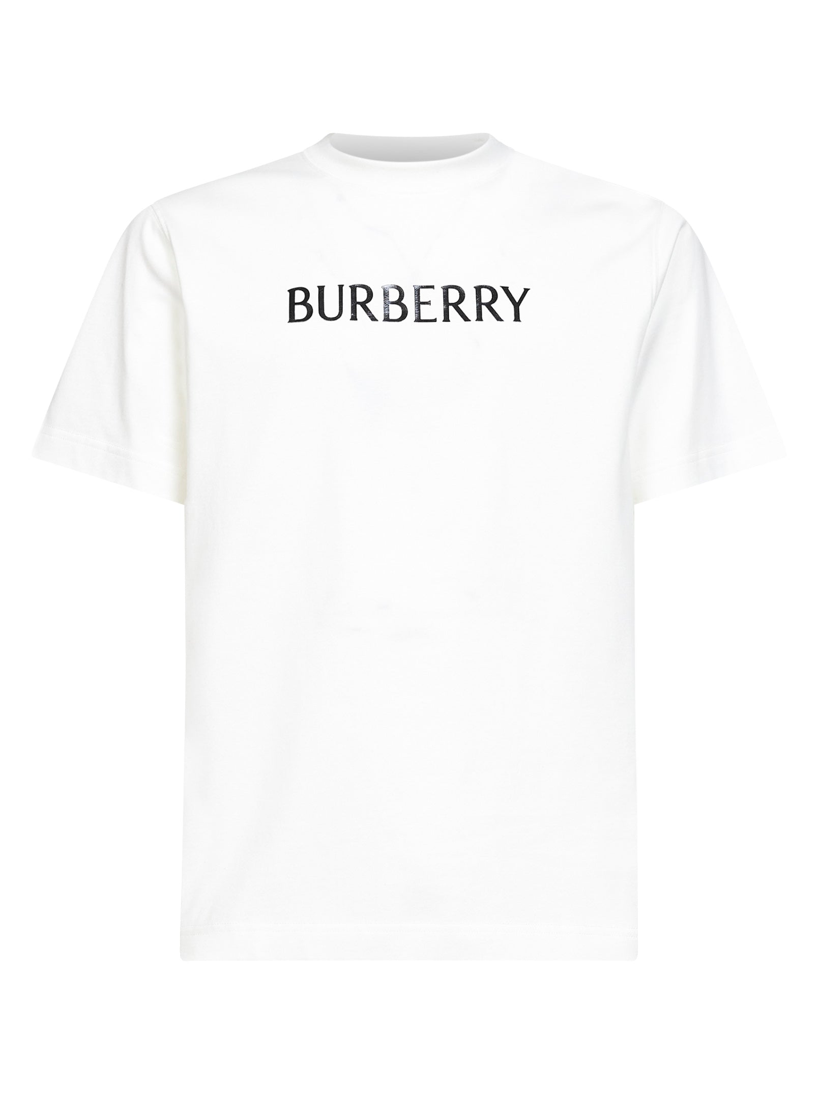 Burberry Men Chalk White Cotton Logo T-Shirt BURBERRY