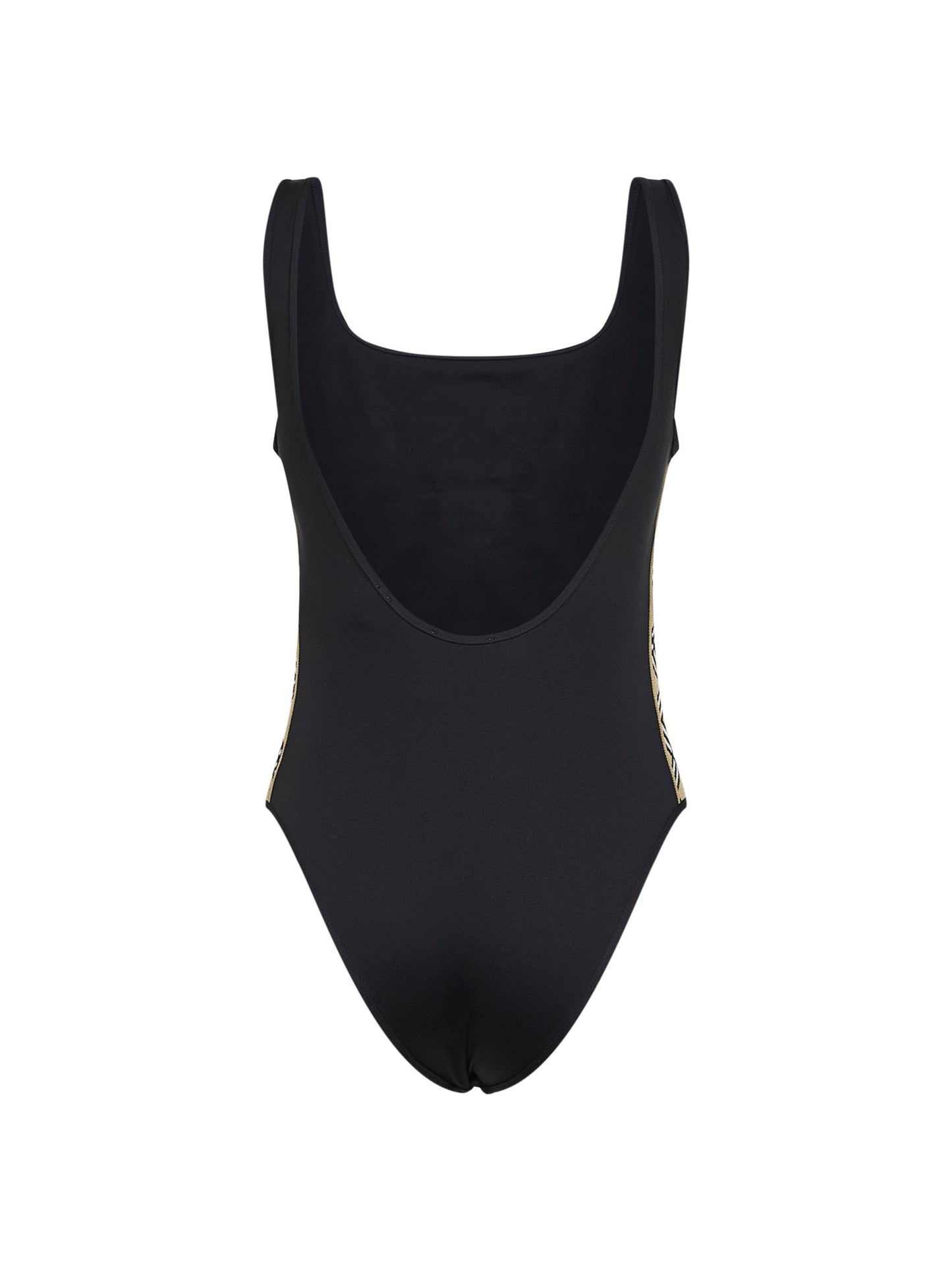 Burberry Women Black Lycra Swimsuit With Check Trims BURBERRY