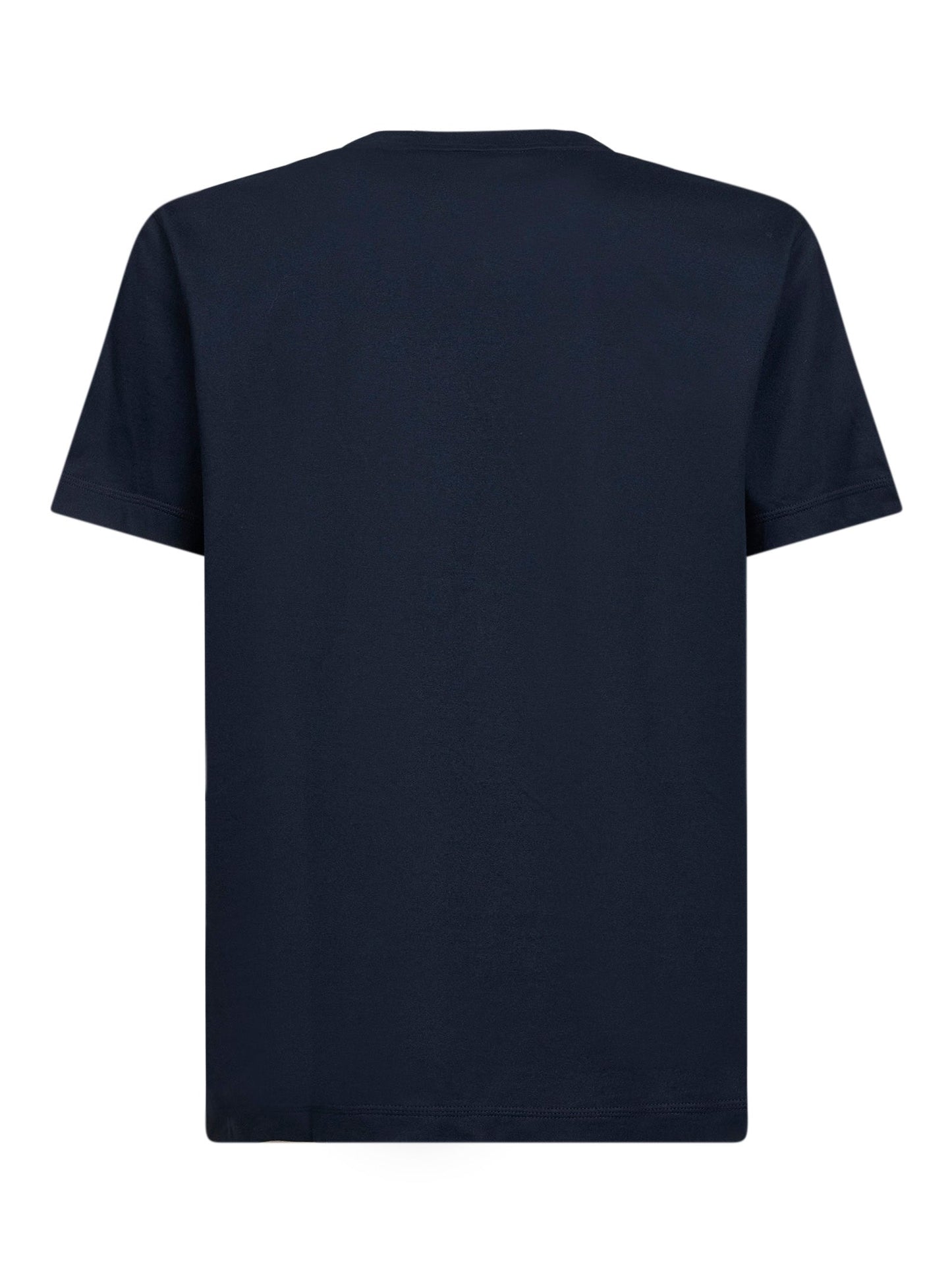 Burberry Men Blue Cotton T-Shirt With Check Trims BURBERRY