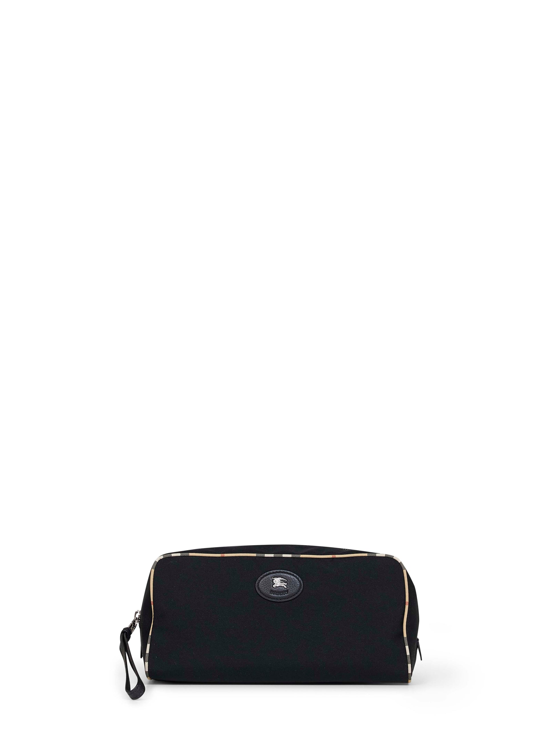Burberry Men Black Large Travel Bag With Check Trims BURBERRY