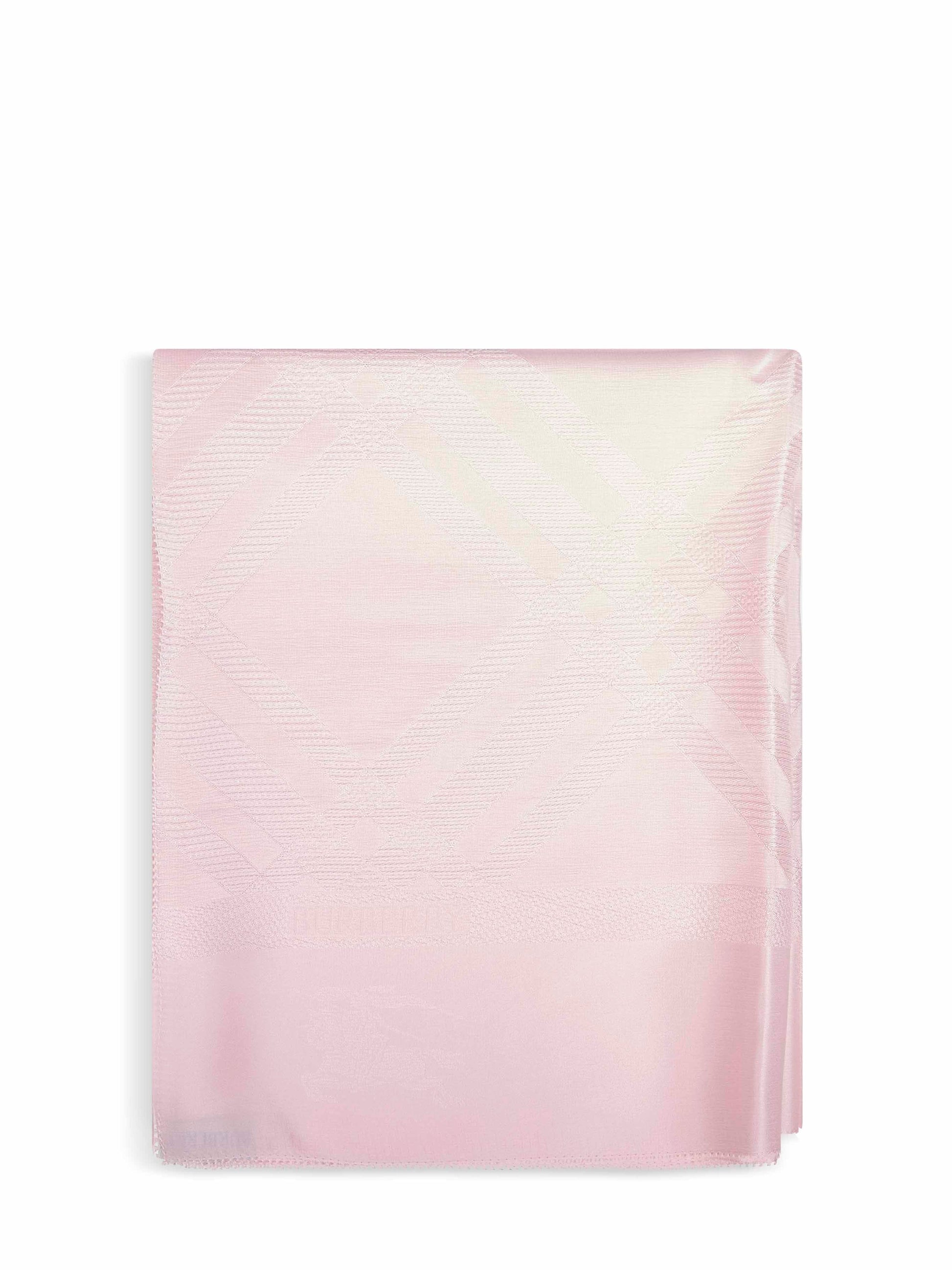 Burberry Women Pink Check Jacquard Silk Scarf BURBERRY