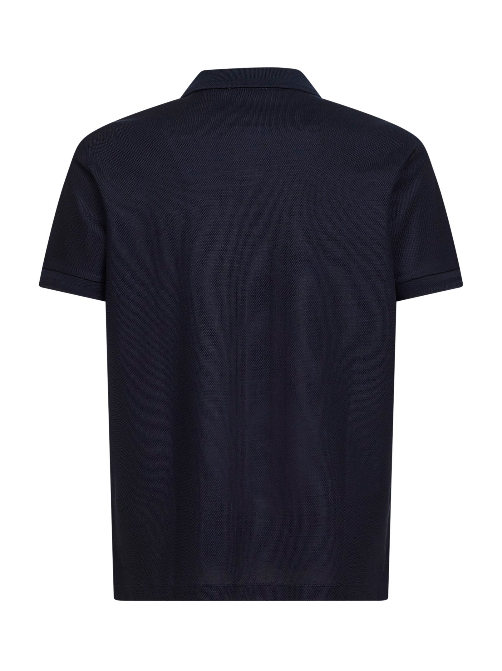 Burberry Men Blue Cotton Pique Polo Shirt With Embroidered Equestrian Knight Design BURBERRY