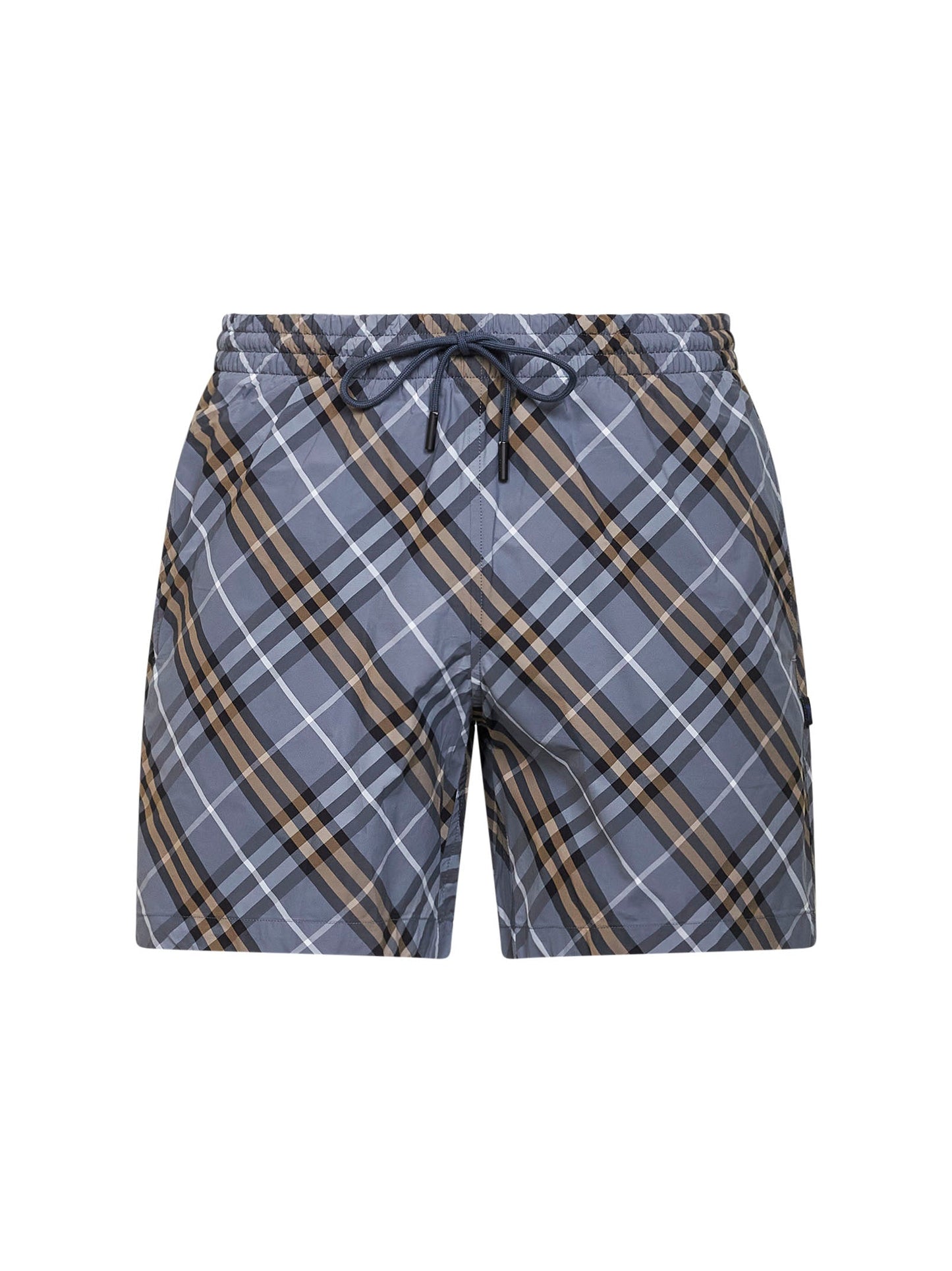 Burberry Men Wave Blue Check Nylon Check Swim Shorts BURBERRY