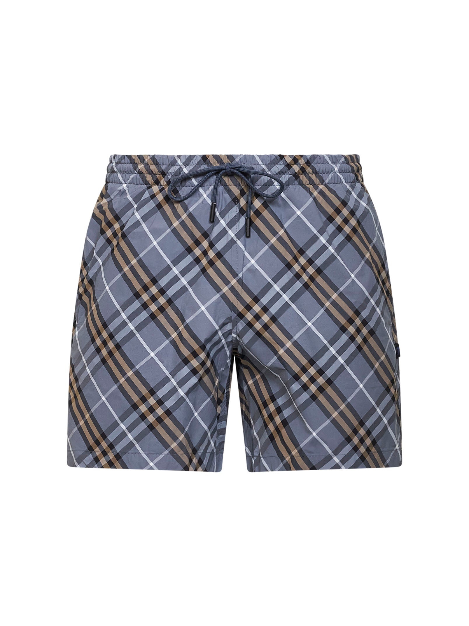 Burberry Men Wave Blue Check Nylon Check Swim Shorts BURBERRY