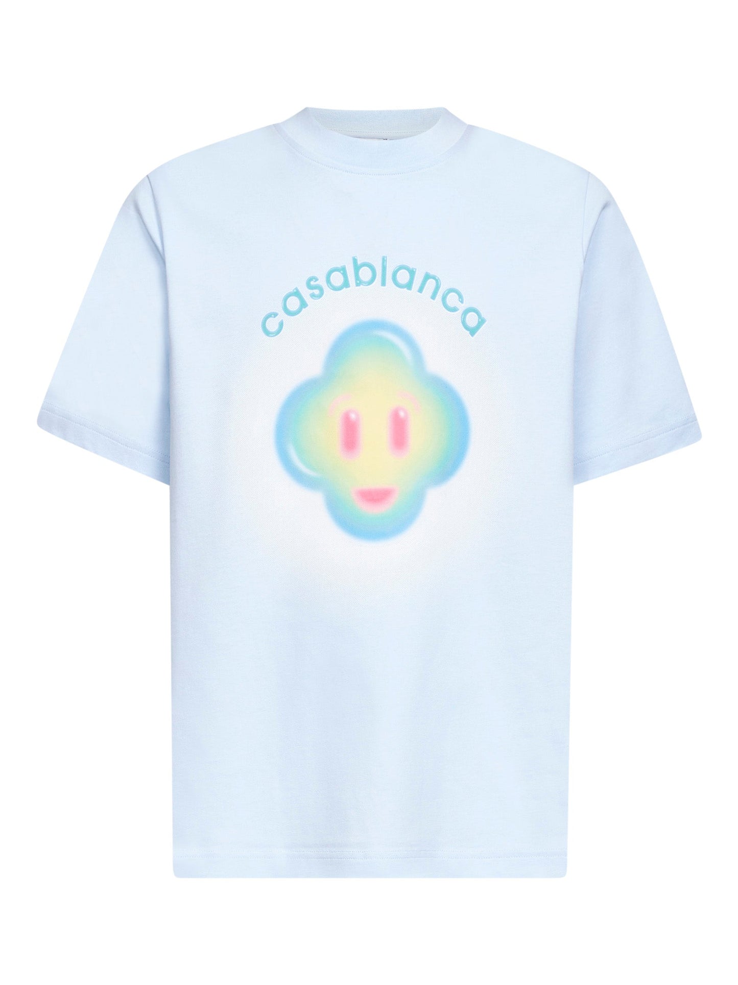 Casablanca Men Light Blue Airbrush Smiley T-Shirt CASABLANCA