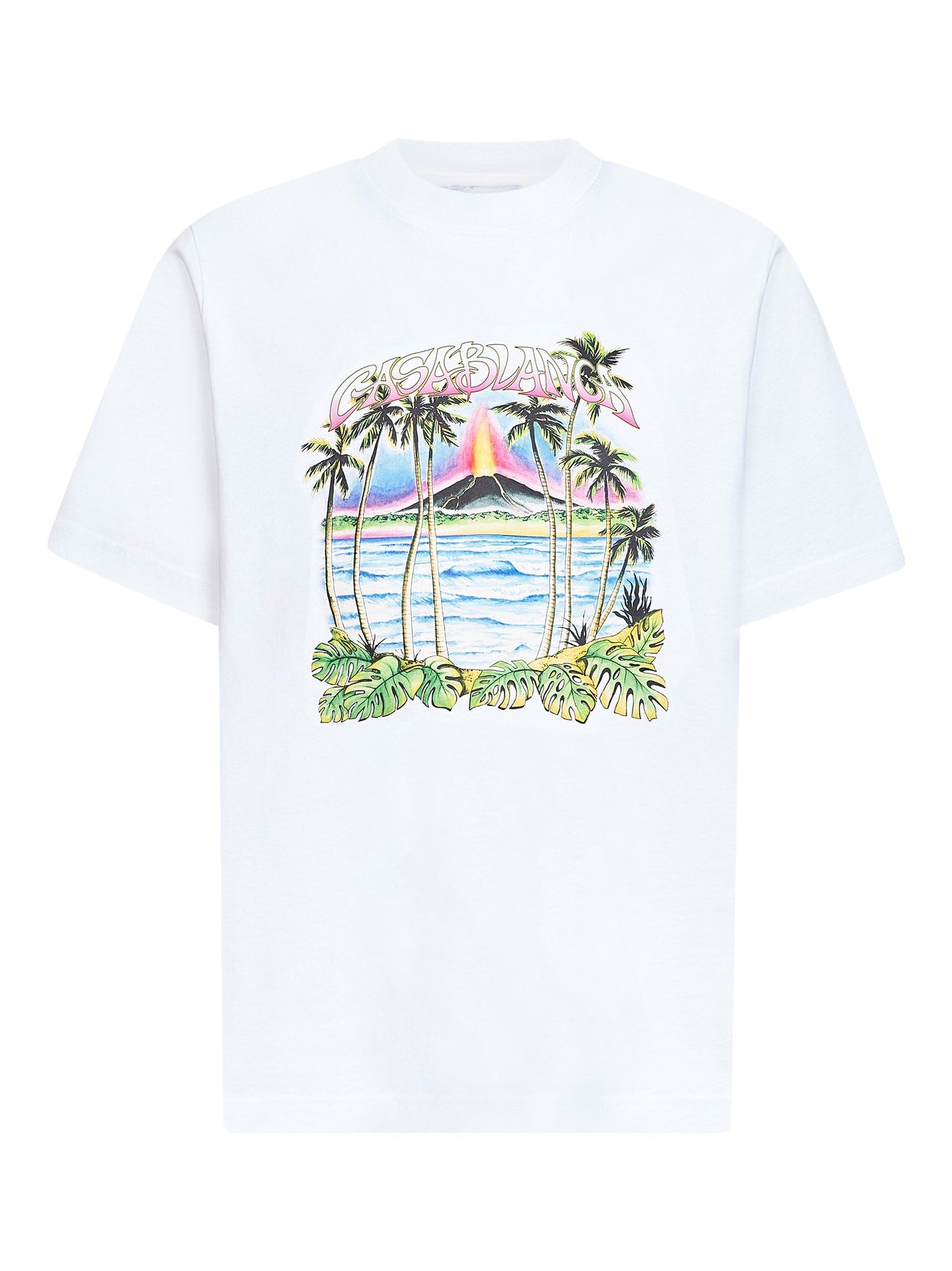 Casablanca Men White Volcano Printed T-Shirt CASABLANCA