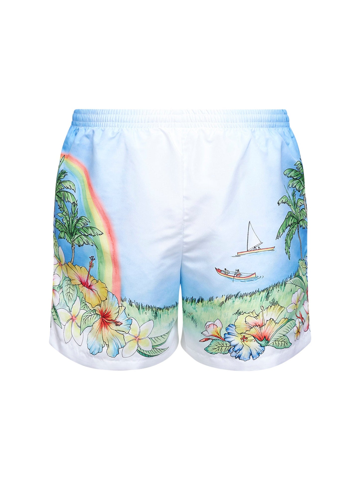 Casablanca Men Printed Technical Fabric Aloha Swim Shorts