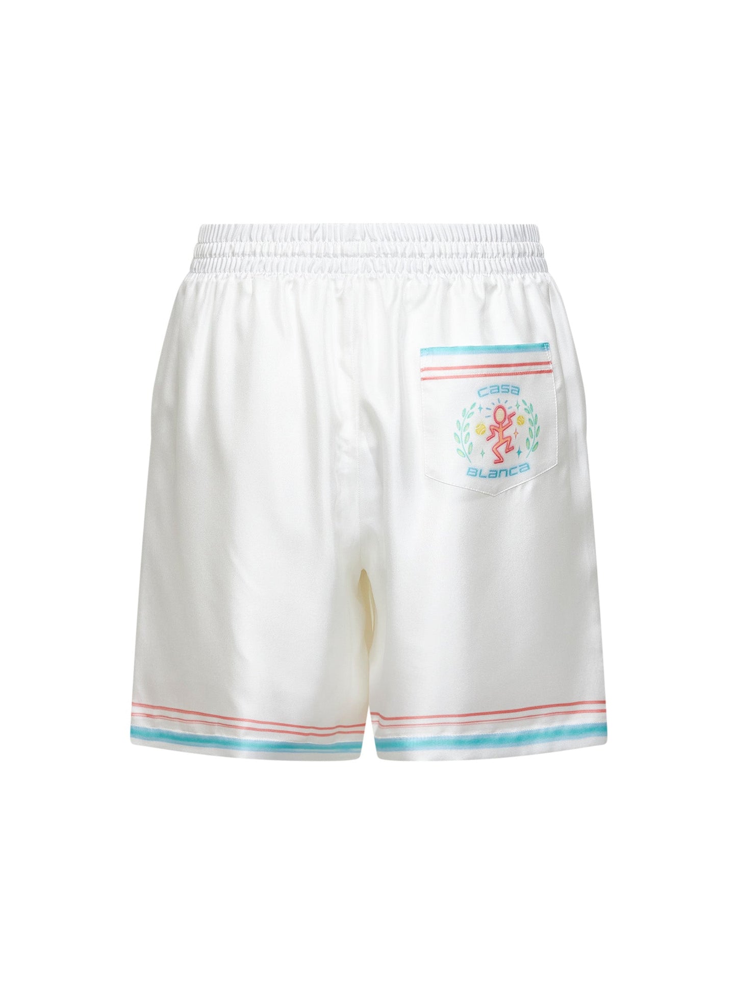 Casablanca Men White Silk Twill Dance Joy Shorts CASABLANCA