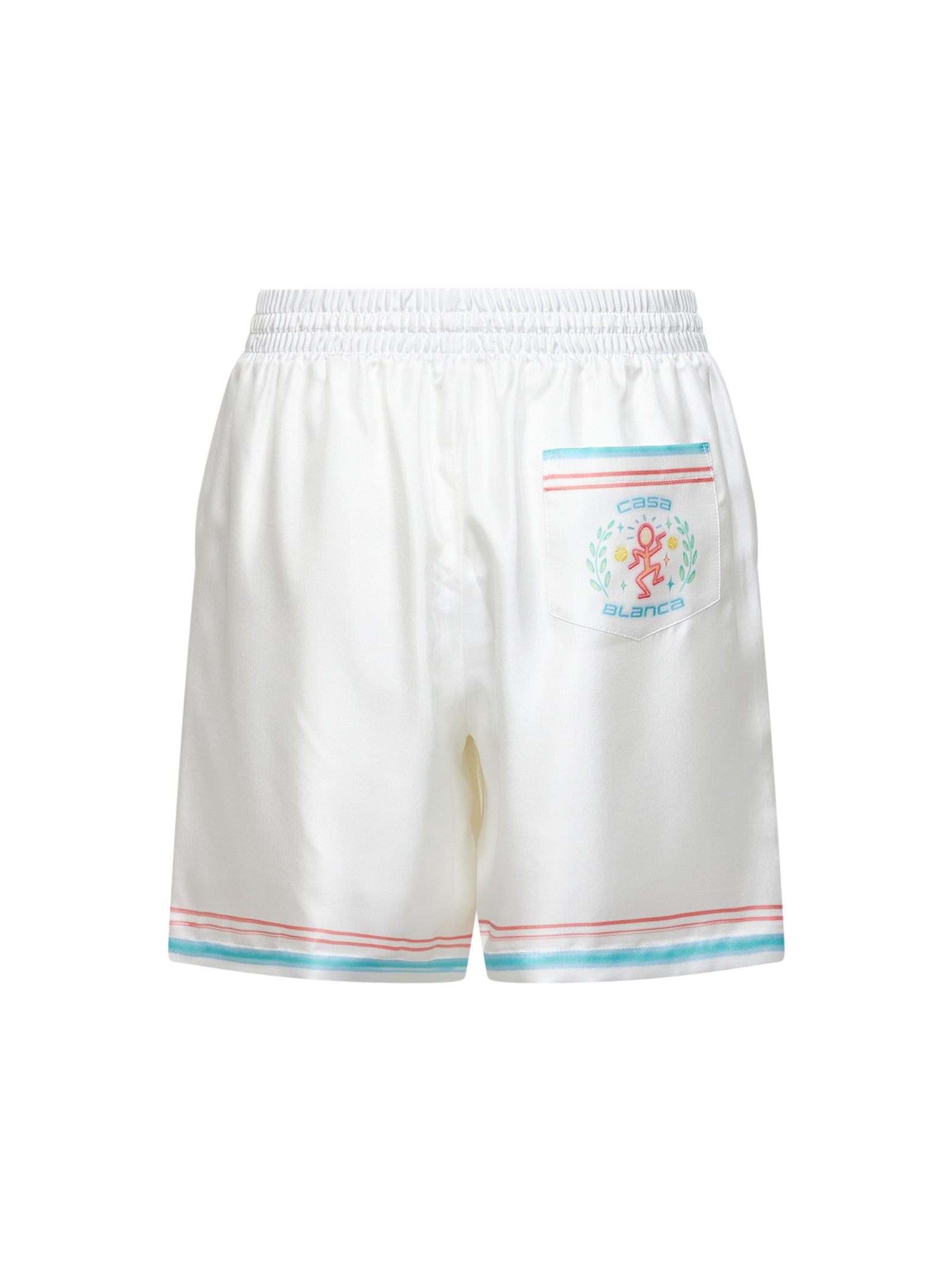 Casablanca Men White Silk Twill Dance Joy Shorts CASABLANCA