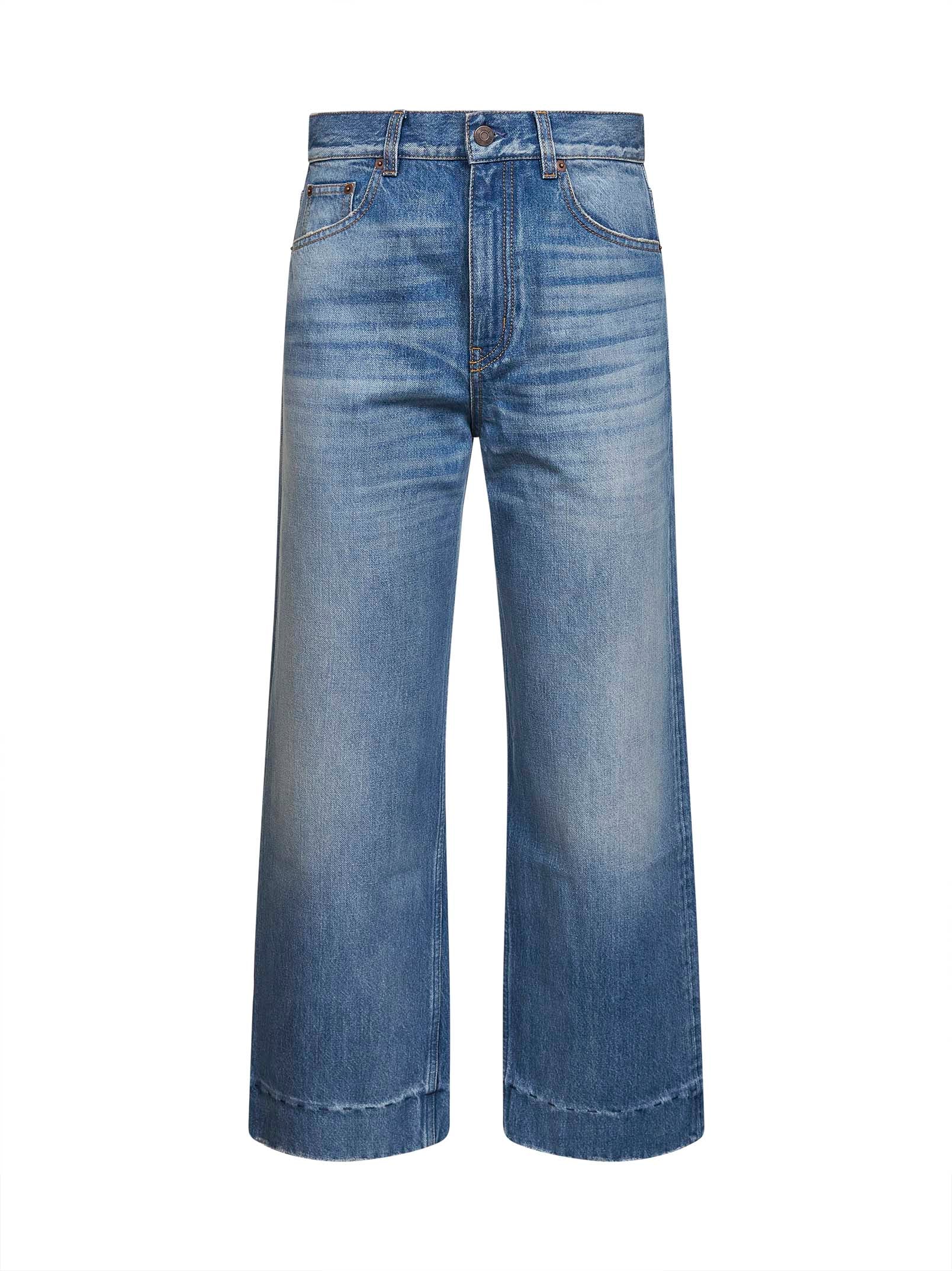 Chloé Women Dream Blue Denim High-Rise Cropped Jeans CHLOE