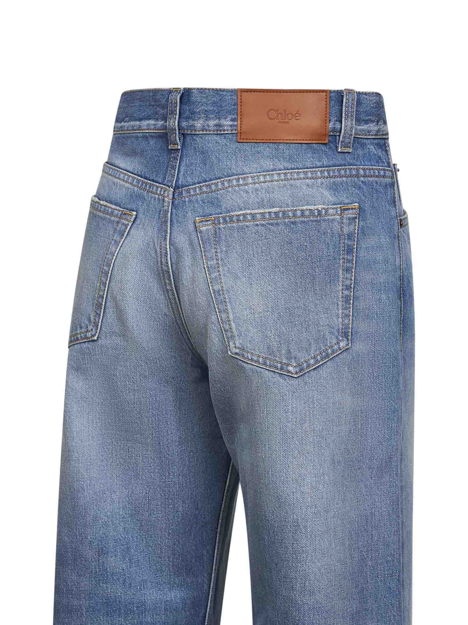 Chloé Women Dream Blue Denim High-Rise Cropped Jeans CHLOE