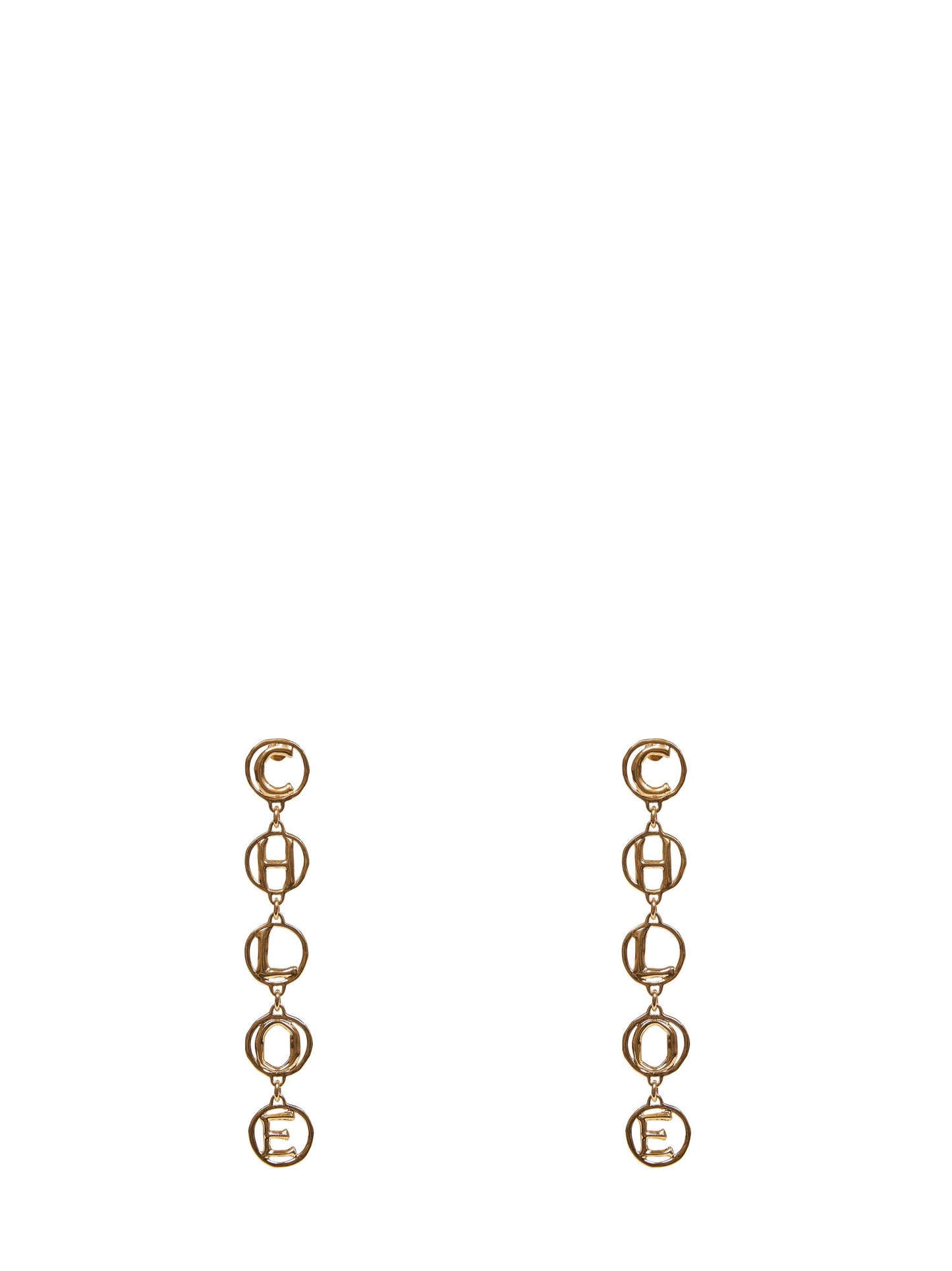 Chloé Women Gold Brass Chloé Script Drop Earrings CHLOE