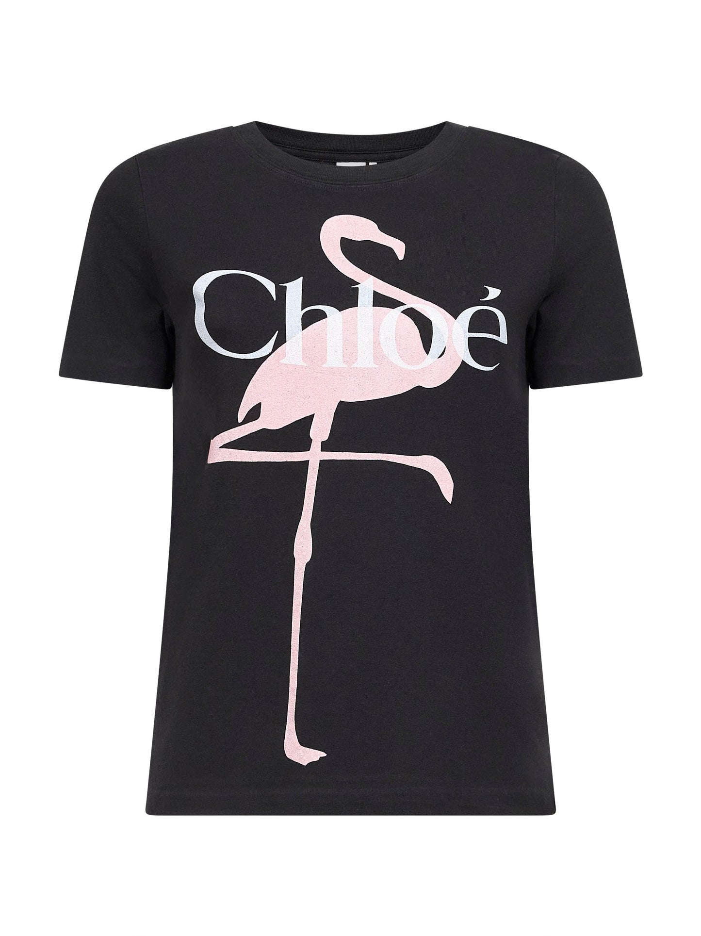 Chloé Women Black Organic Jersey Logo Baby-Fit T-Shirt CHLOE