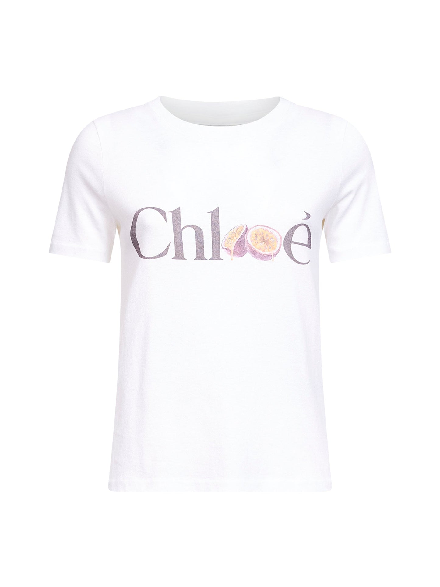 Chloé Women White Cotton Jersey Baby-Fit Logo T-Shirt CHLOE
