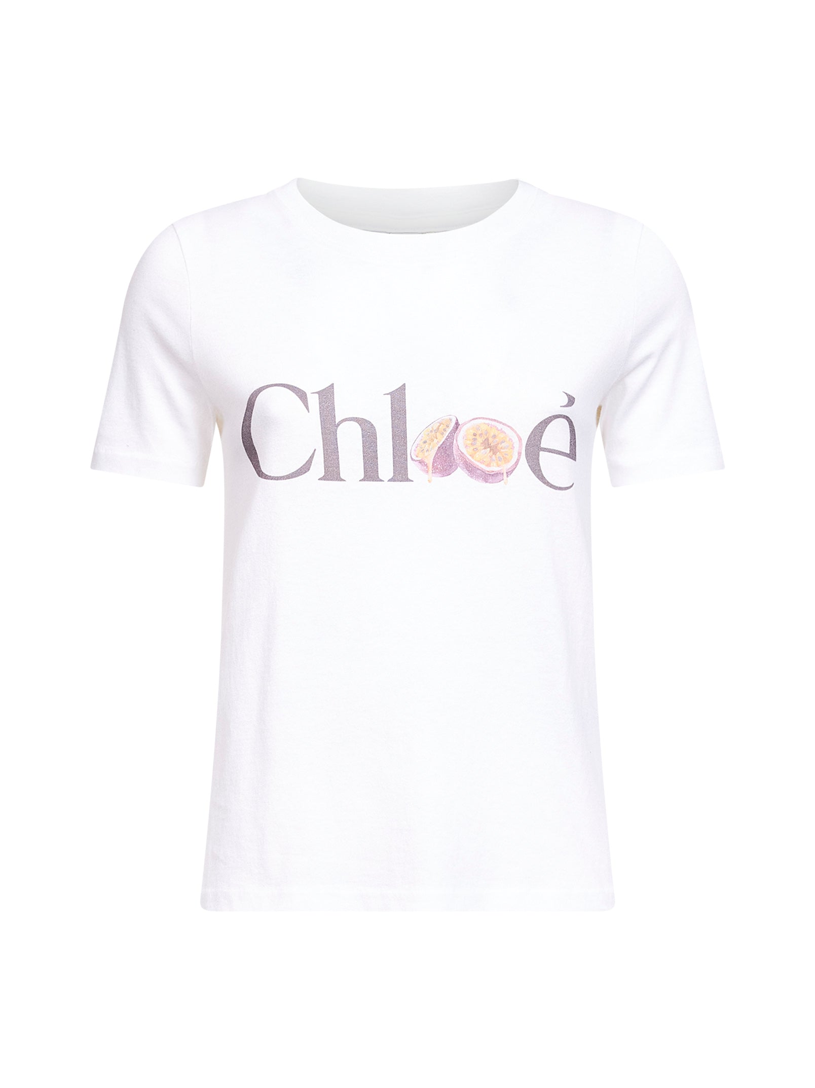 Chloé Women White Cotton Jersey Baby-Fit Logo T-Shirt CHLOE