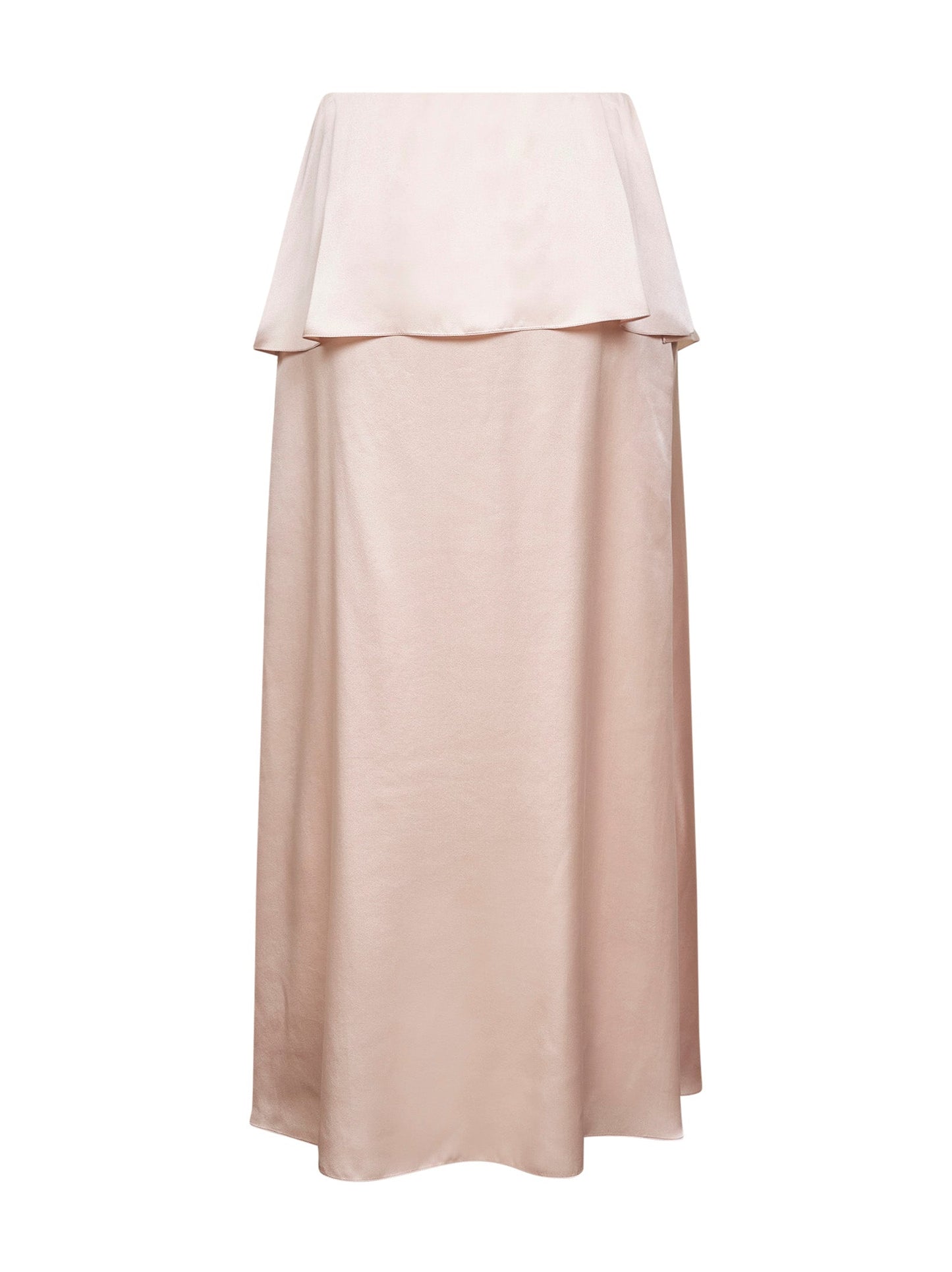 Chloé Women Pink Washed Silk Satin Fluid Layered Midi Skirt CHLOE